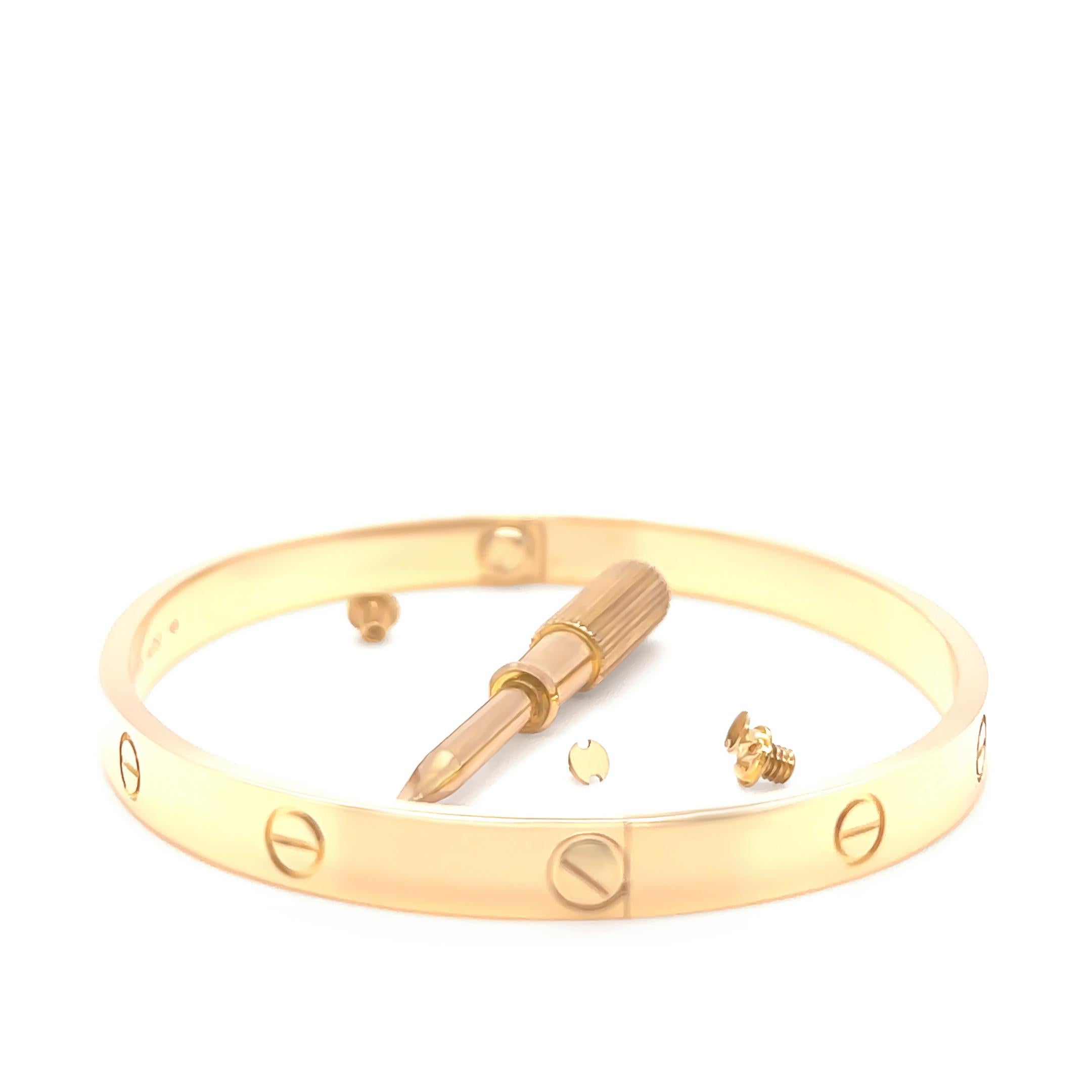 De las mujeres Cartier 18ct Oro Amarillo Pulsera Amor Modelo Clásico 39.06g en venta