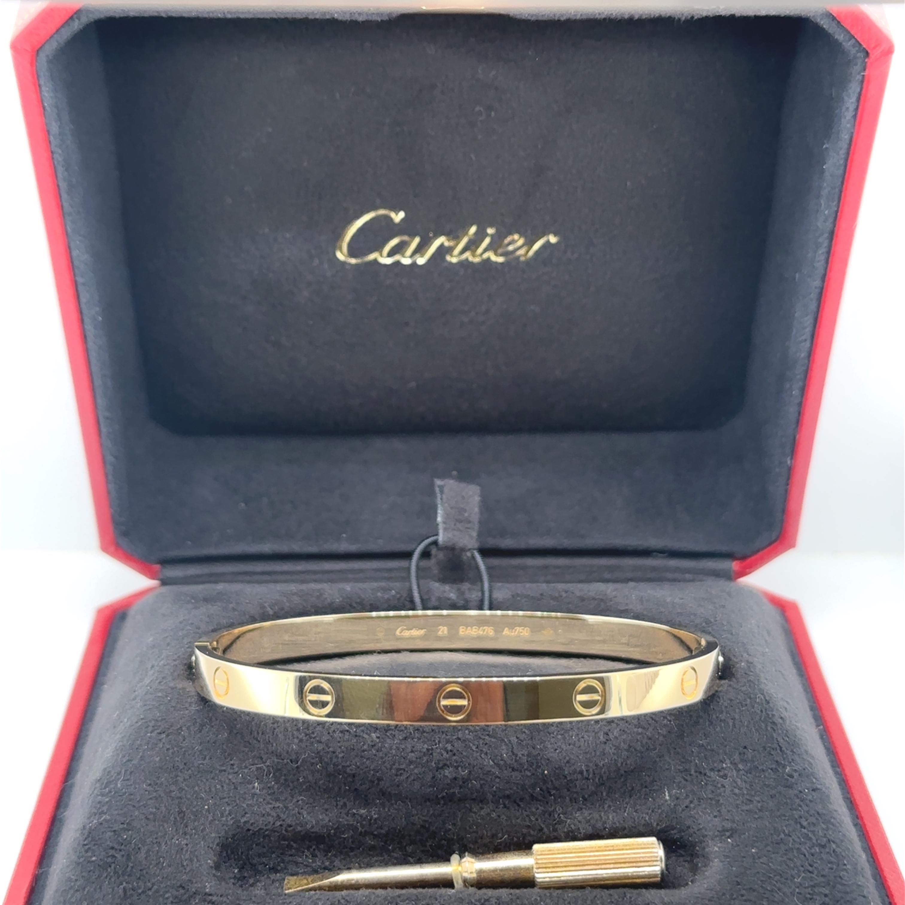 Cartier 18ct Oro Amarillo Pulsera Amor Modelo Clásico 39.06g en venta 3