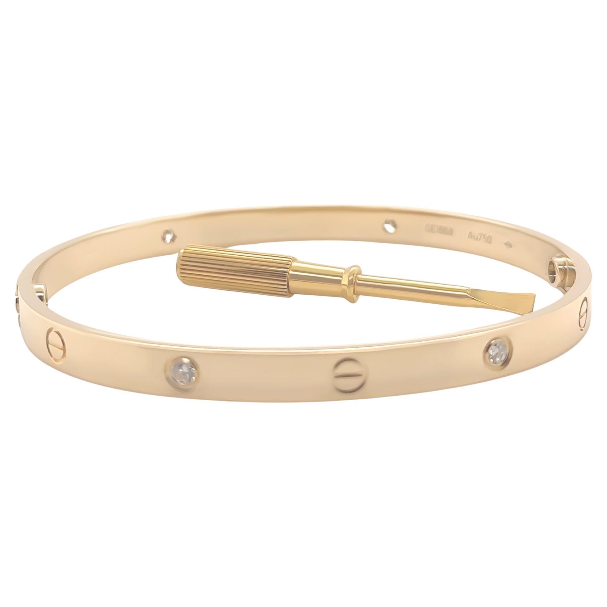 Cartier Bracciale Love in oro giallo 18 ct Modello classico 0,42 ct