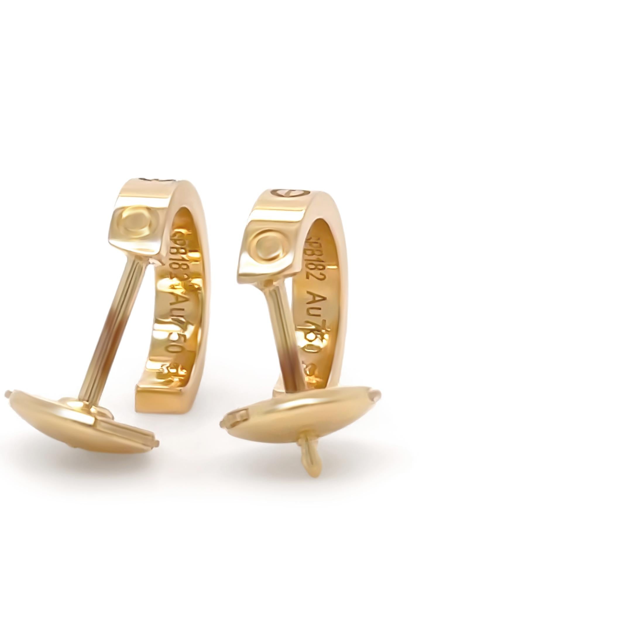 Cartier Orecchini a cerchio Love in oro giallo 18ct Modello piccolo 3,55g in vendita 1