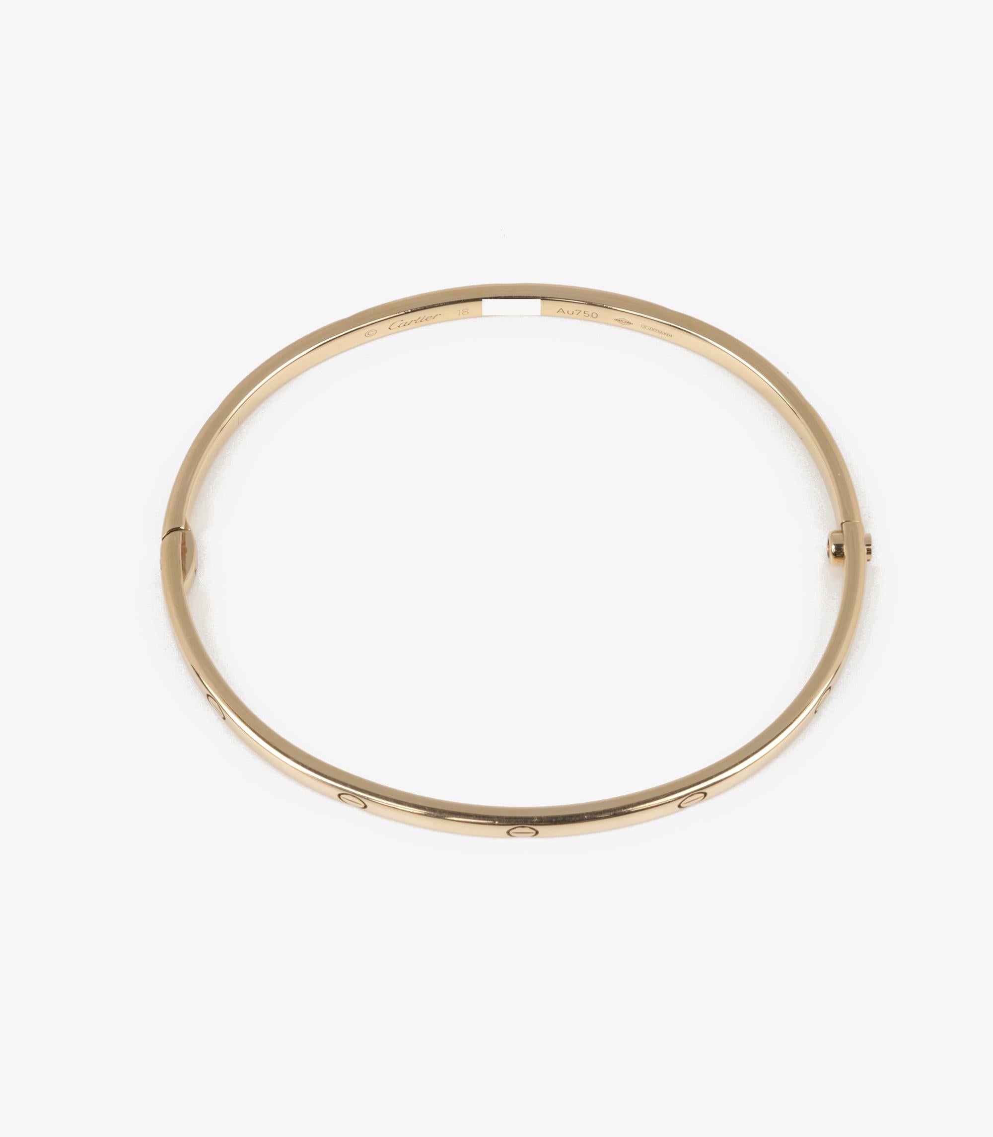 Cartier 18ct Yellow Gold Love SM Bangle For Sale 2