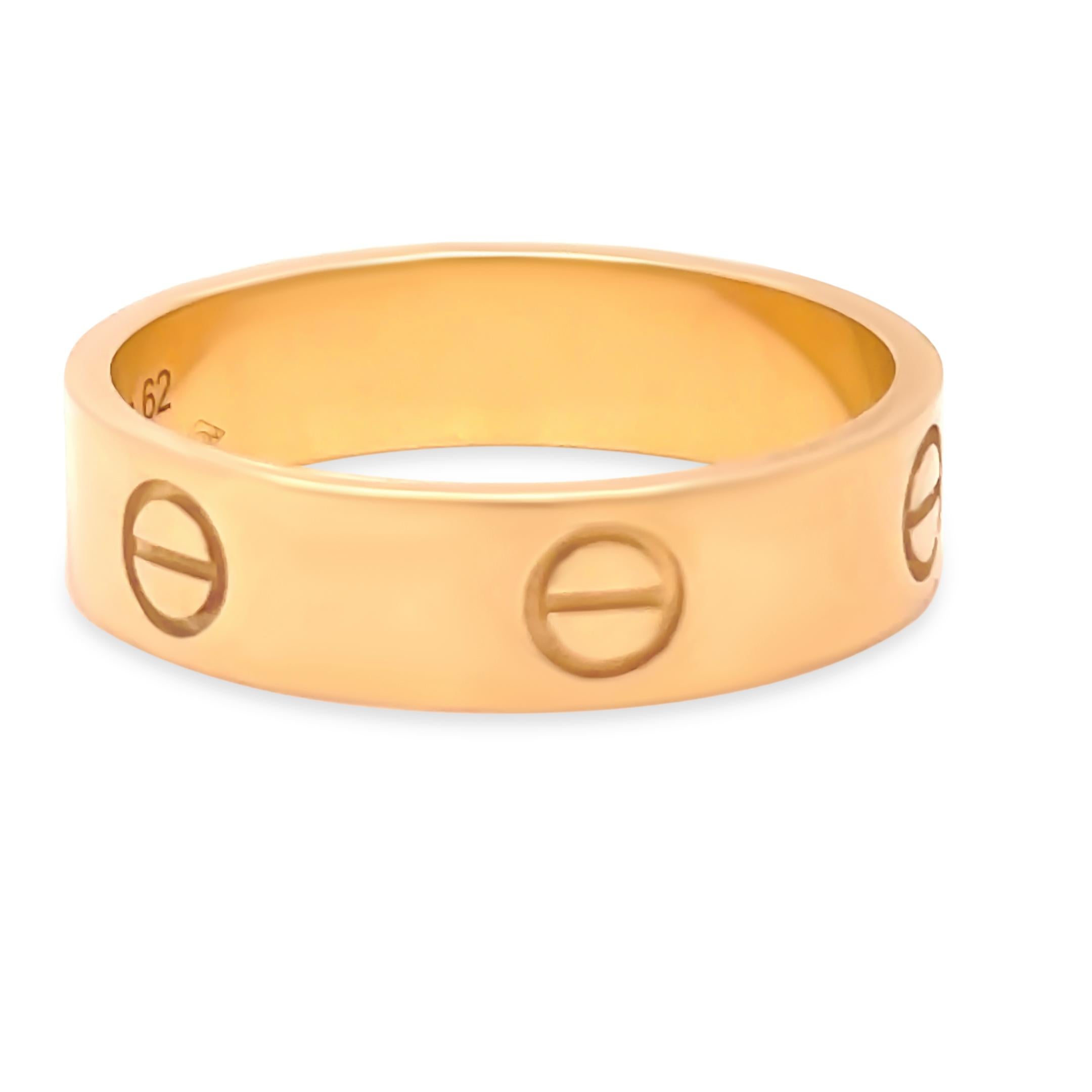 Cartier 18ct Gelbgold Liebe Hochzeit Band 7g im Zustand „Hervorragend“ im Angebot in SYDNEY, NSW