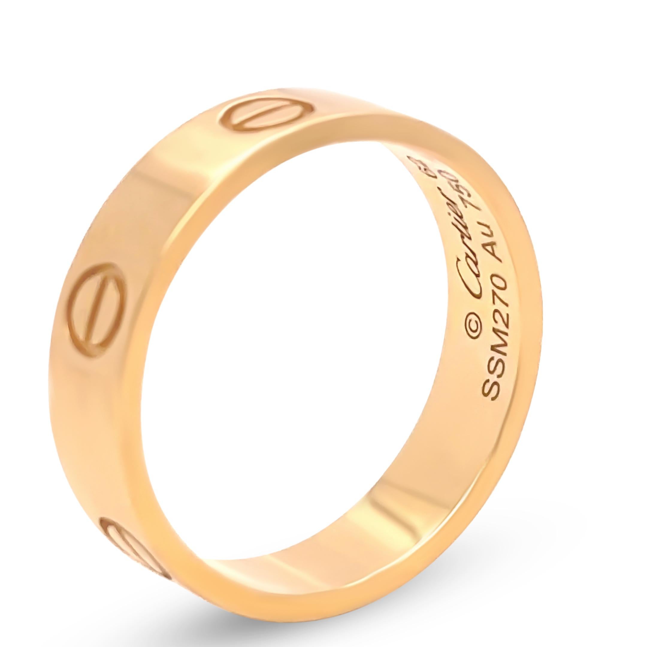 Cartier 18ct Gelbgold Liebe Hochzeit Band 7g im Angebot 1