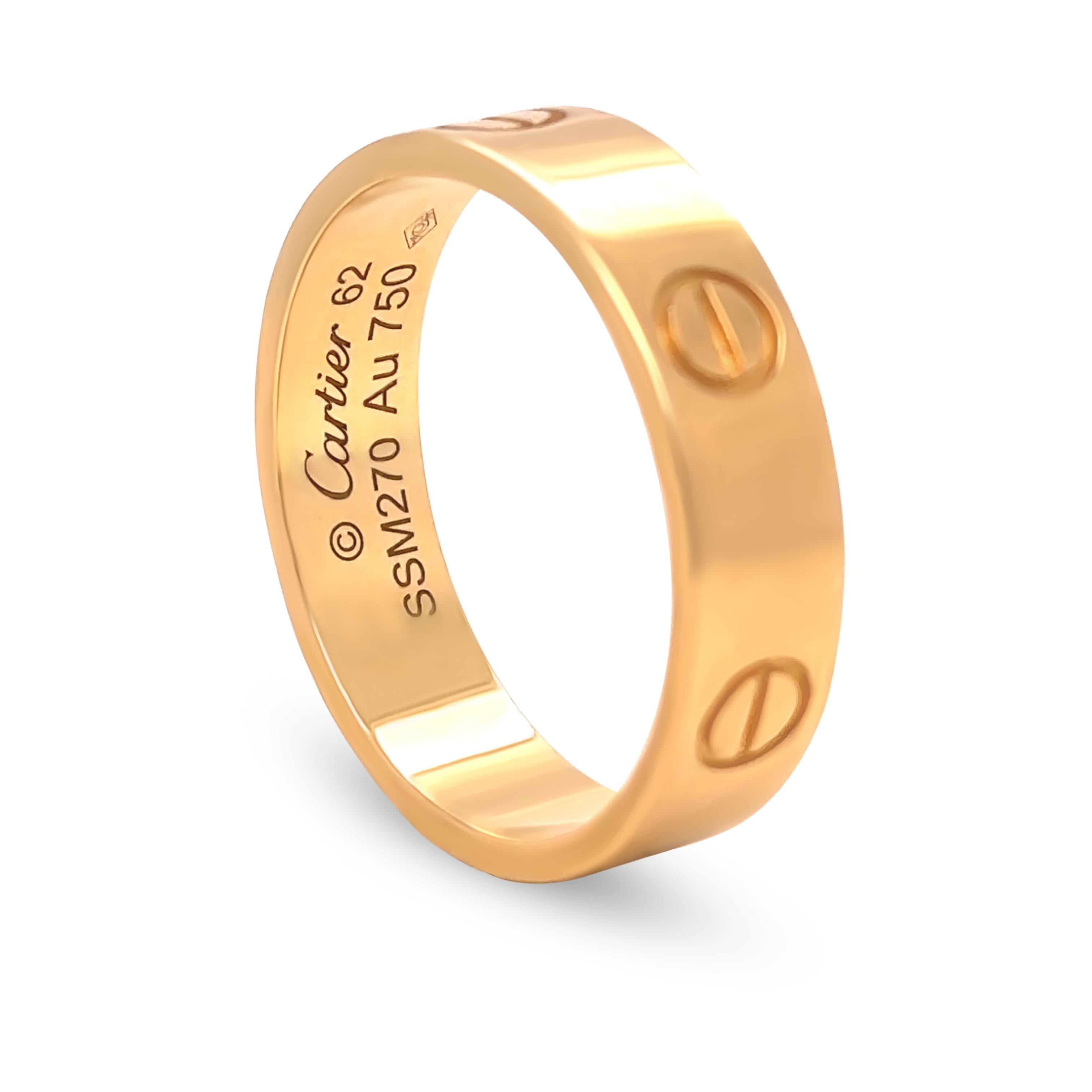 Cartier 18ct Gelbgold Liebe Hochzeit Band 7g im Angebot 2