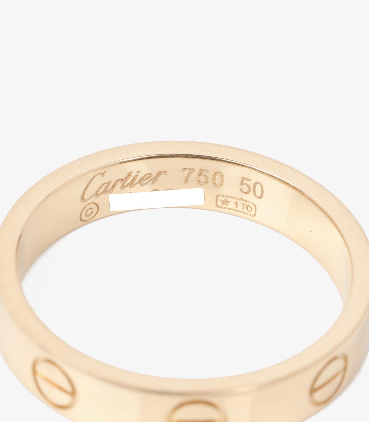 Women's or Men's Cartier 18ct Yellow Gold Love Wedding Band Ring For Sale