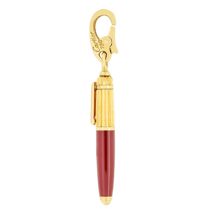 Cartier 18ct Yellow Gold Pasha Fountain Pen Charm In Good Condition In London, GB