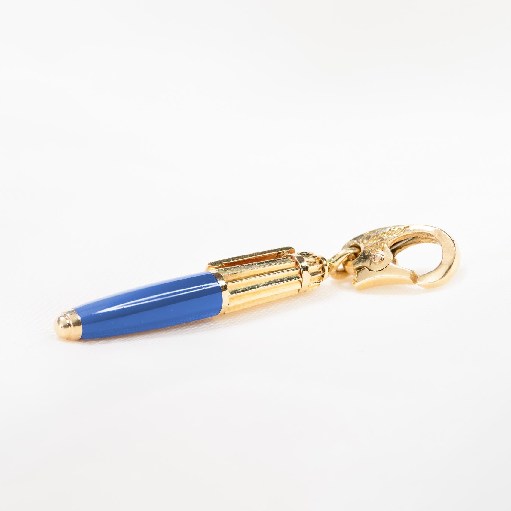 Cartier 18ct Yellow Gold Pasha Fountain Pen Charm In Good Condition For Sale In London, GB