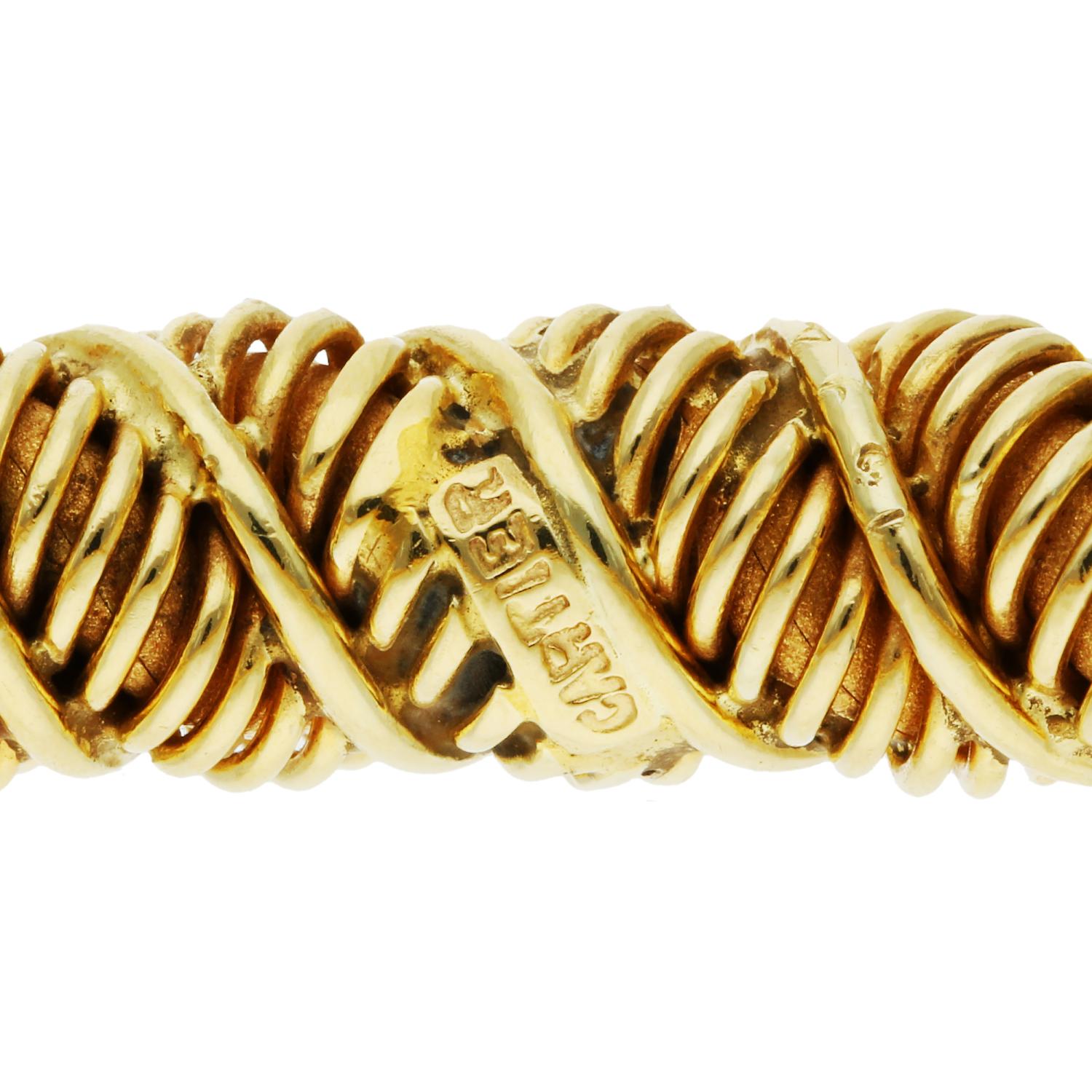 Cartier 18ct Yellow Gold Rope Twist Bangle In Good Condition For Sale In Birmingham, GB