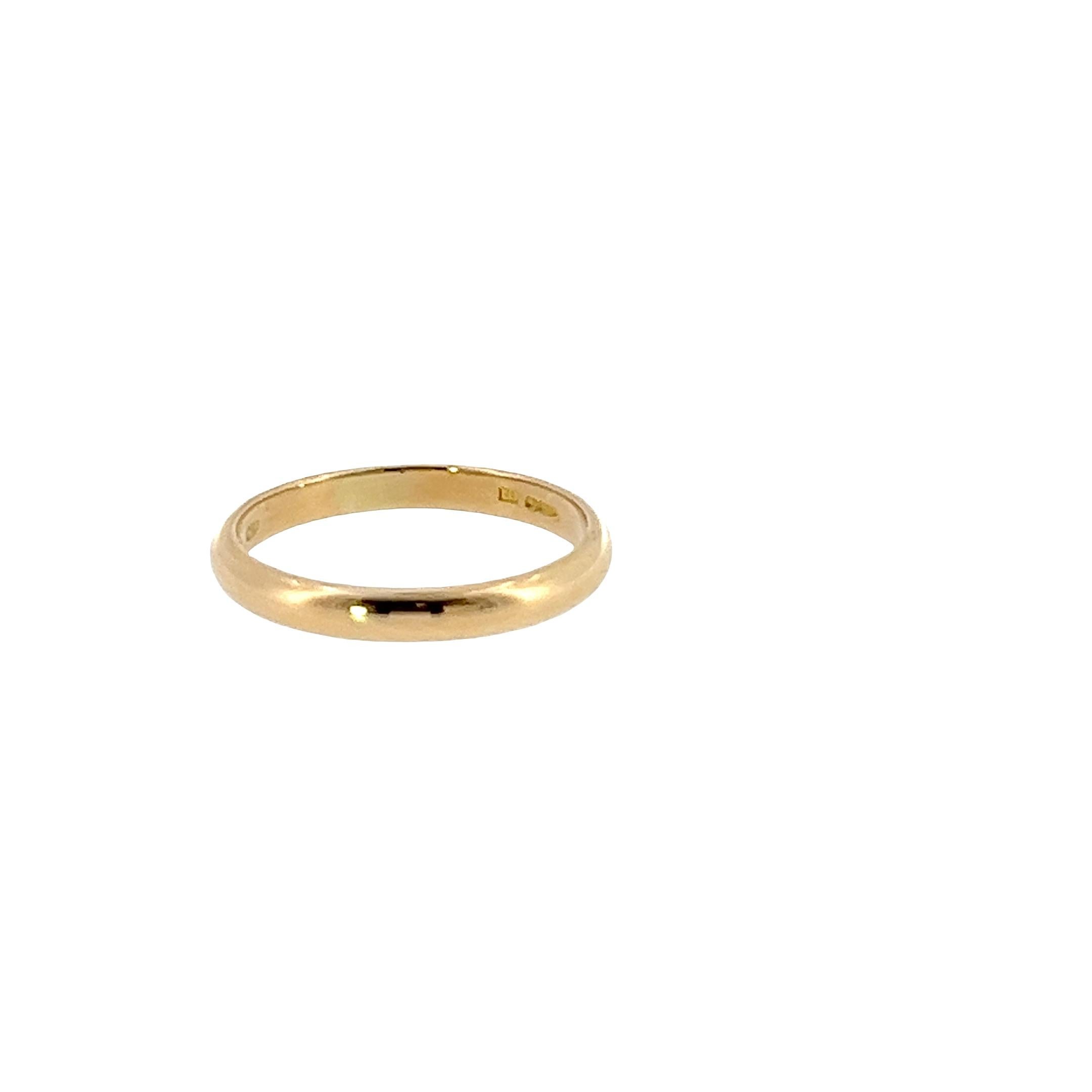 Cartier 18ct Yellow Gold Wedding Band Ring, 4.72g For Sale at 1stDibs