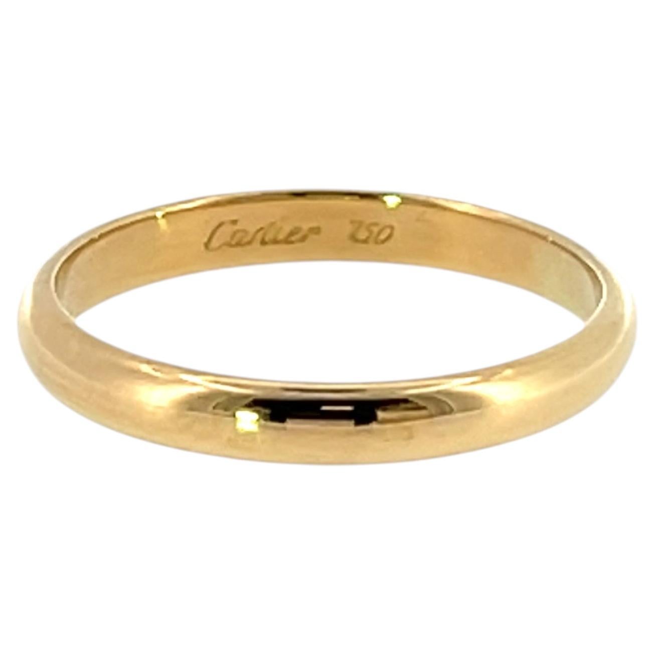 Cartier 18ct Yellow Gold Wedding Band Ring, 4.72g For Sale at 1stDibs