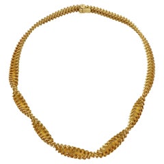 Cartier 18ct Yellow Gold Woven Twist Necklace Circa 1961 French