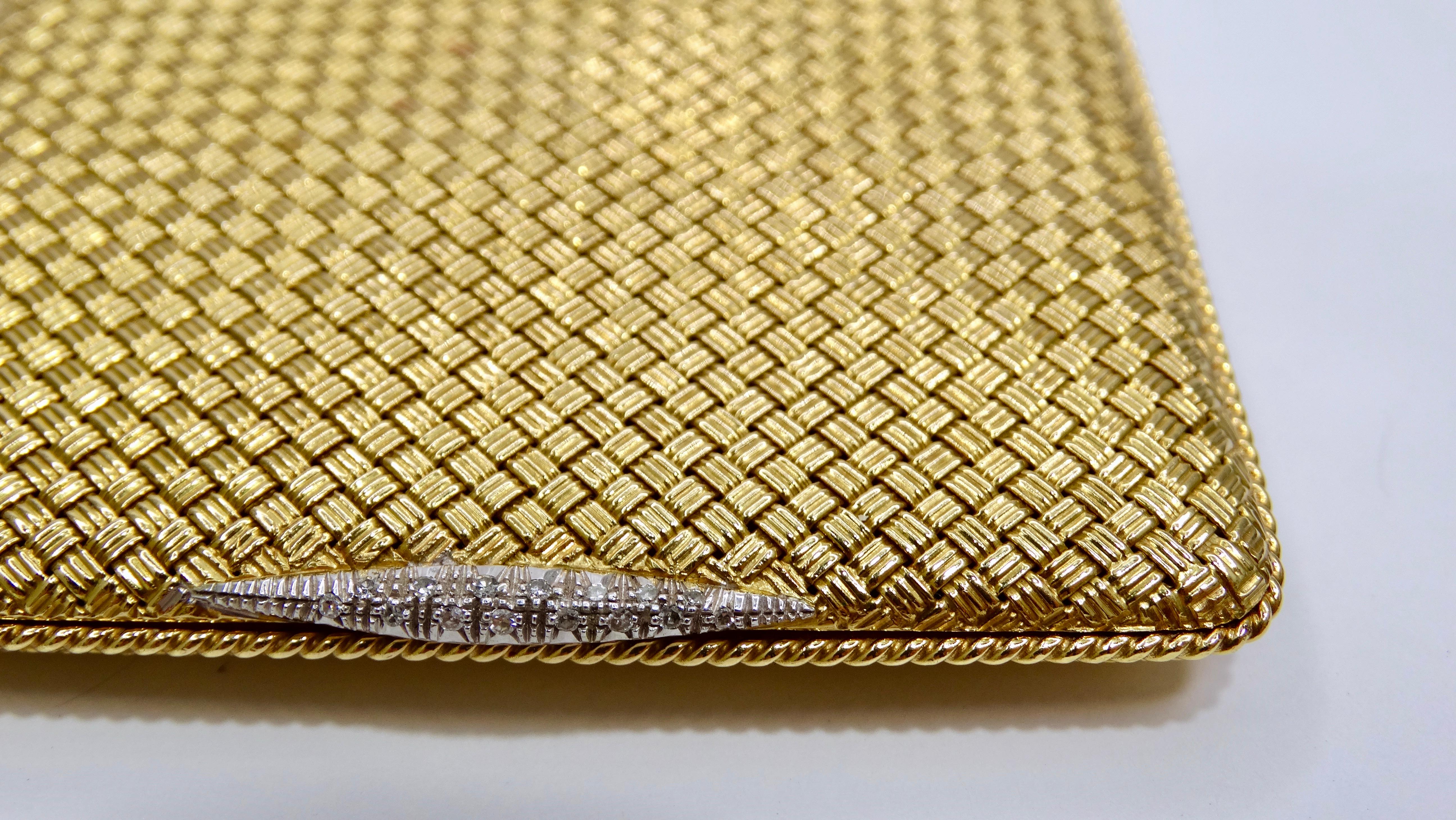Taille mixte Cartier Poudrier en or jaune 18 carats 750 et diamants en vente