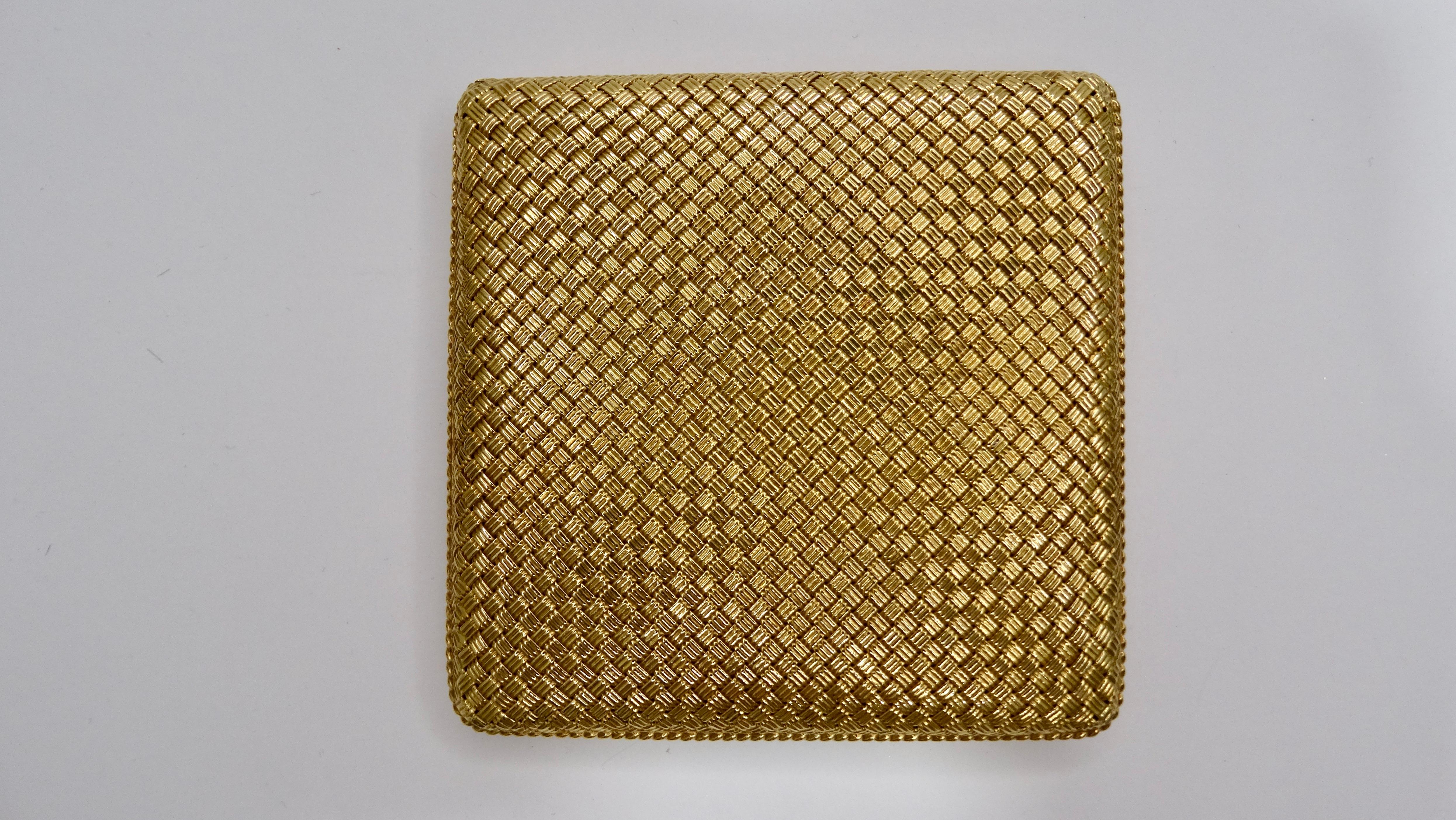 Cartier 18k 750 Yellow Gold and Diamond Compact In Good Condition For Sale In Scottsdale, AZ
