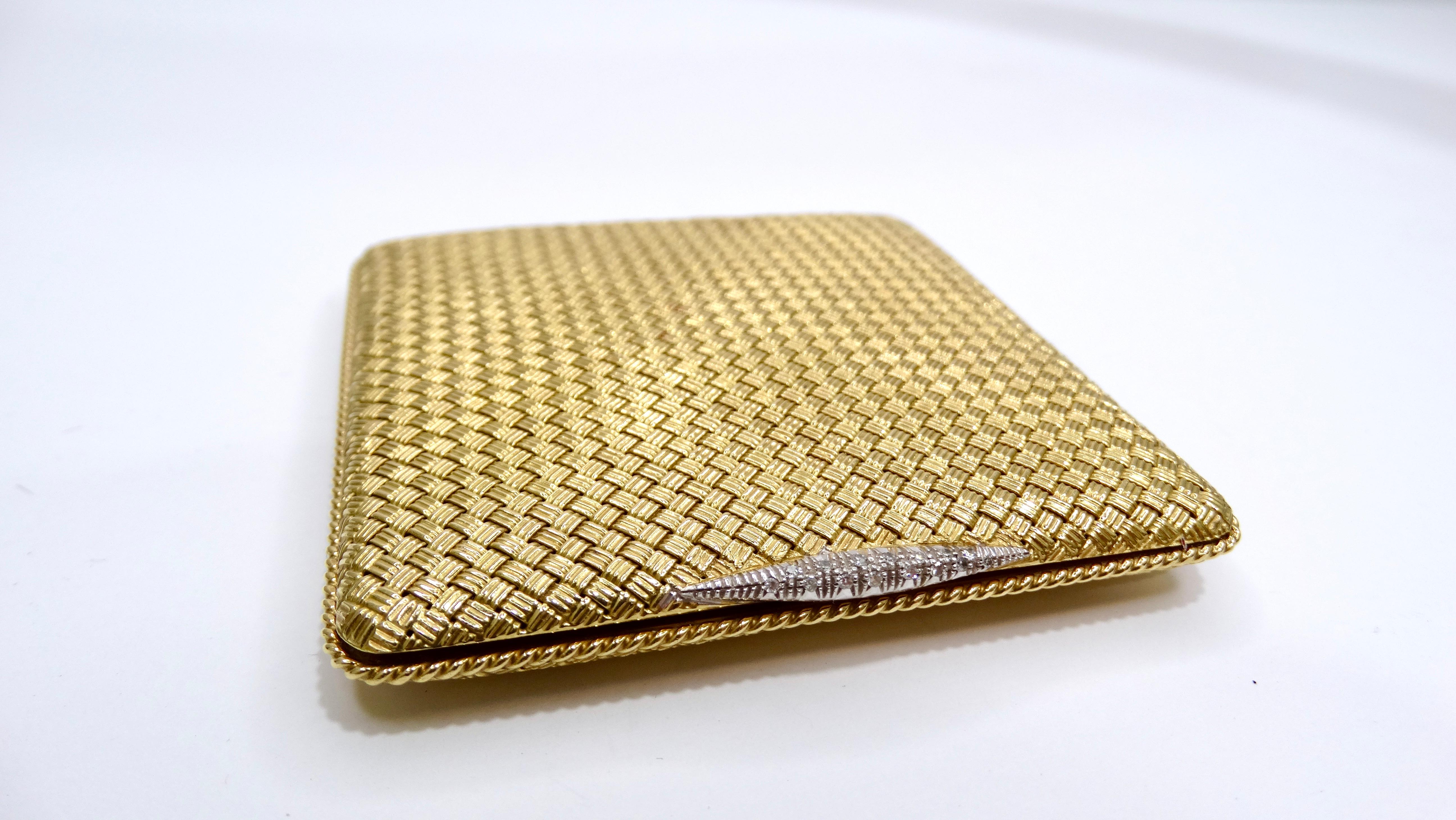 Cartier 18k 750 Gelbgold und Diamant Kompakt im Angebot 2