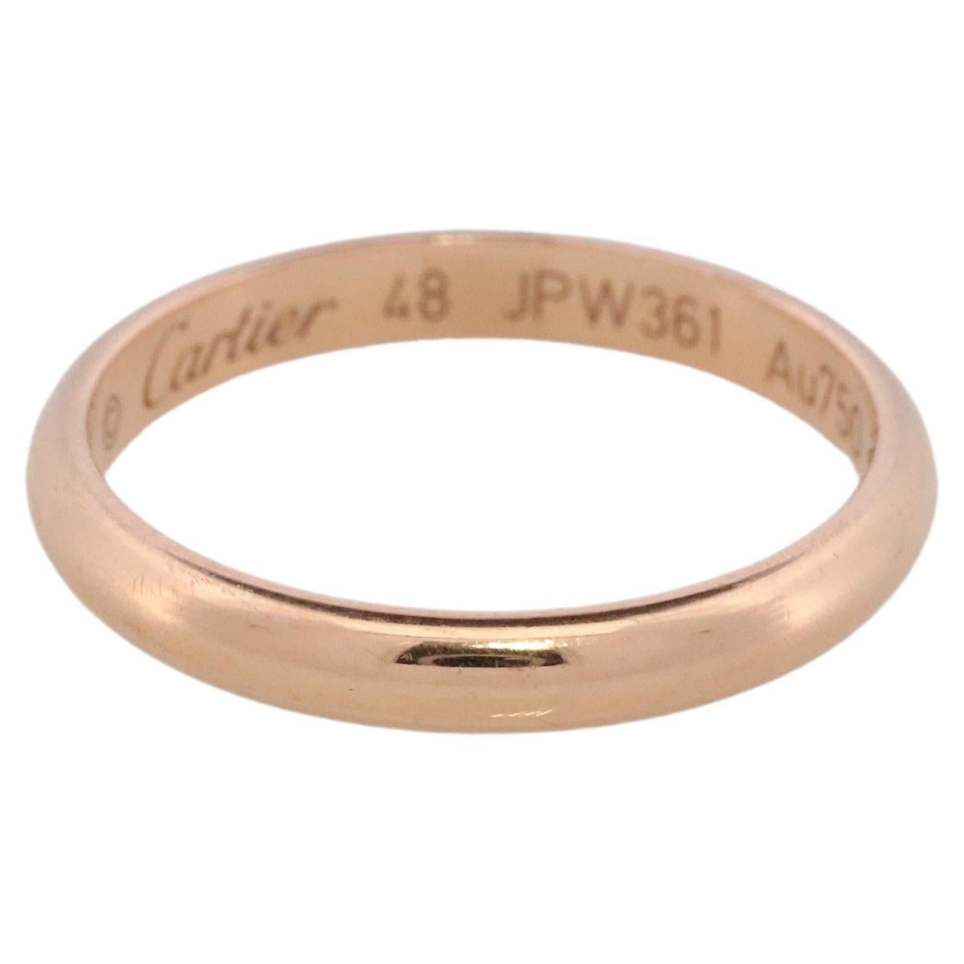 CARTIER 18k 750 Yellow Gold Ring. Cartier 2.5mm 18k wedding band.