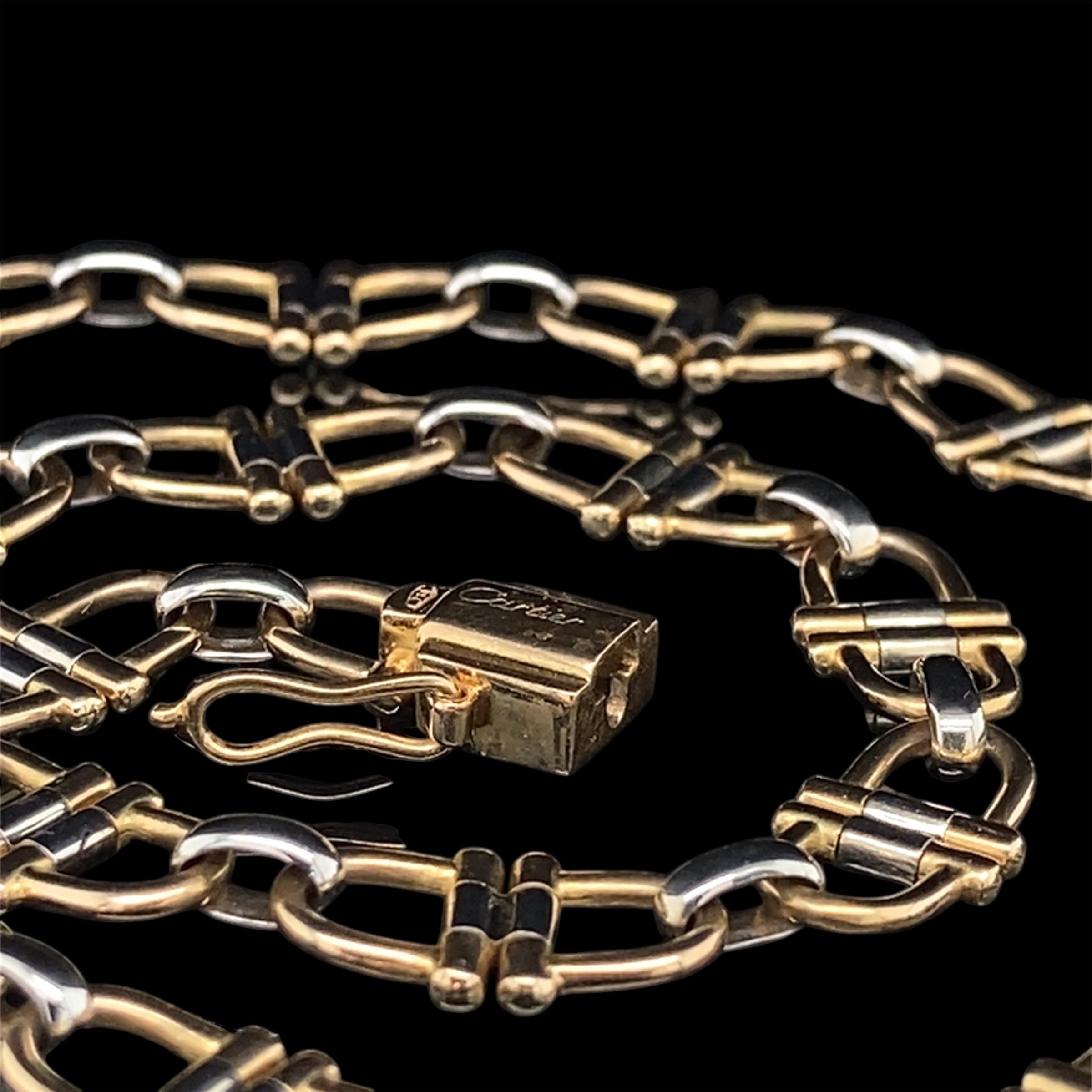 Women's or Men's Cartier 18K Bicolour Gold Equestrian Theme Necklace, 1970s