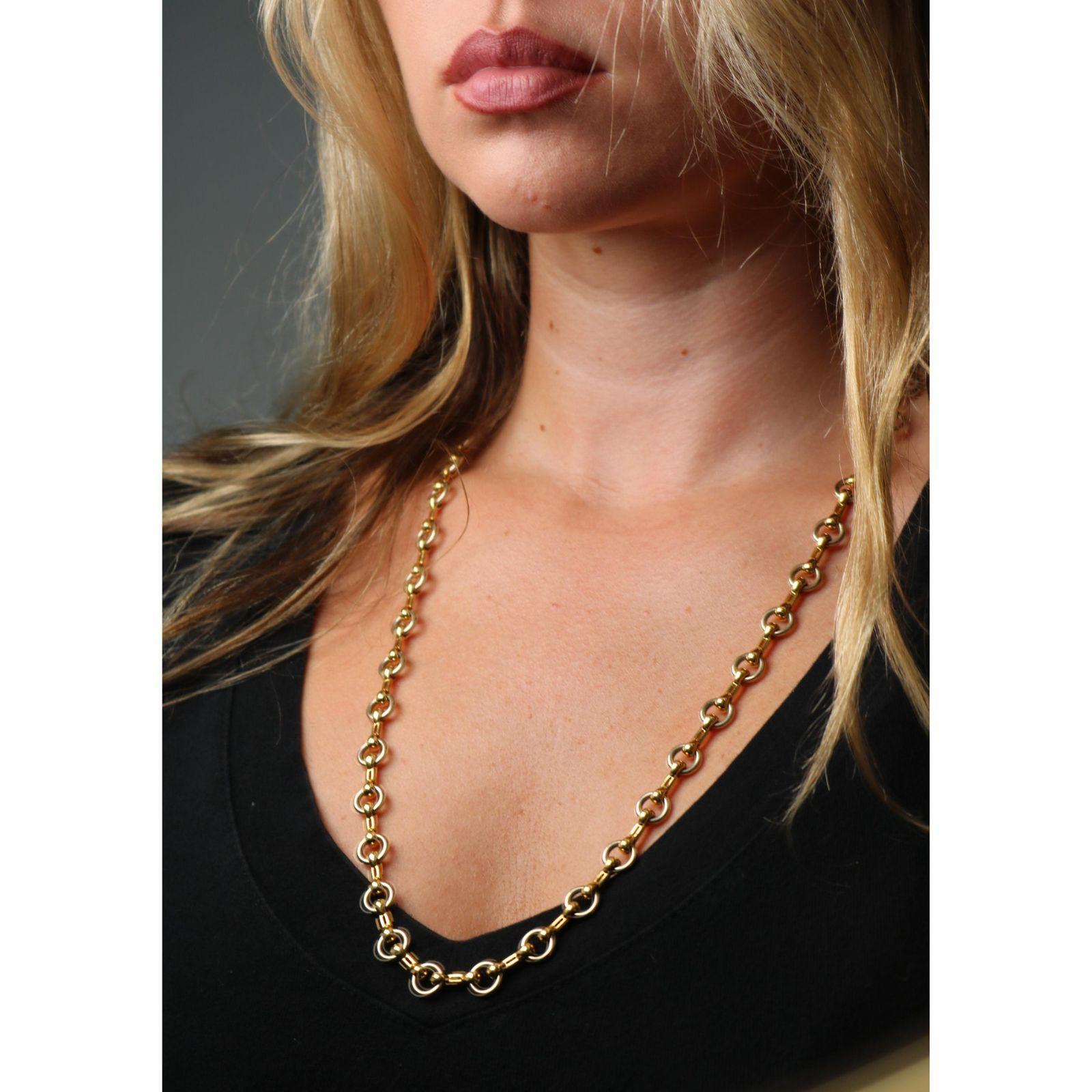 Moderno Cartier Collana a Link in oro giallo e bianco 18 carati 27