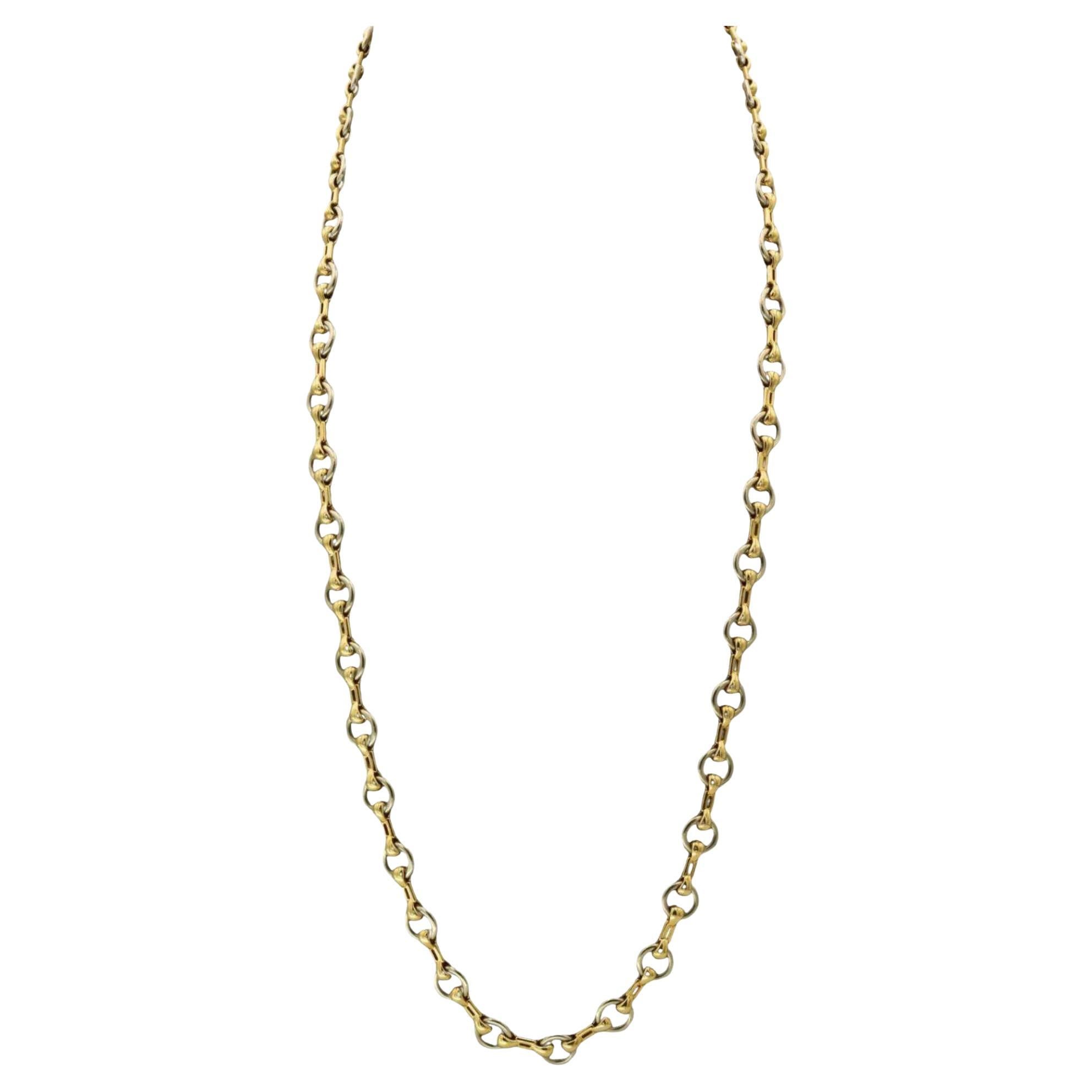 Cartier Collana a Link in oro giallo e bianco 18 carati 27" in vendita