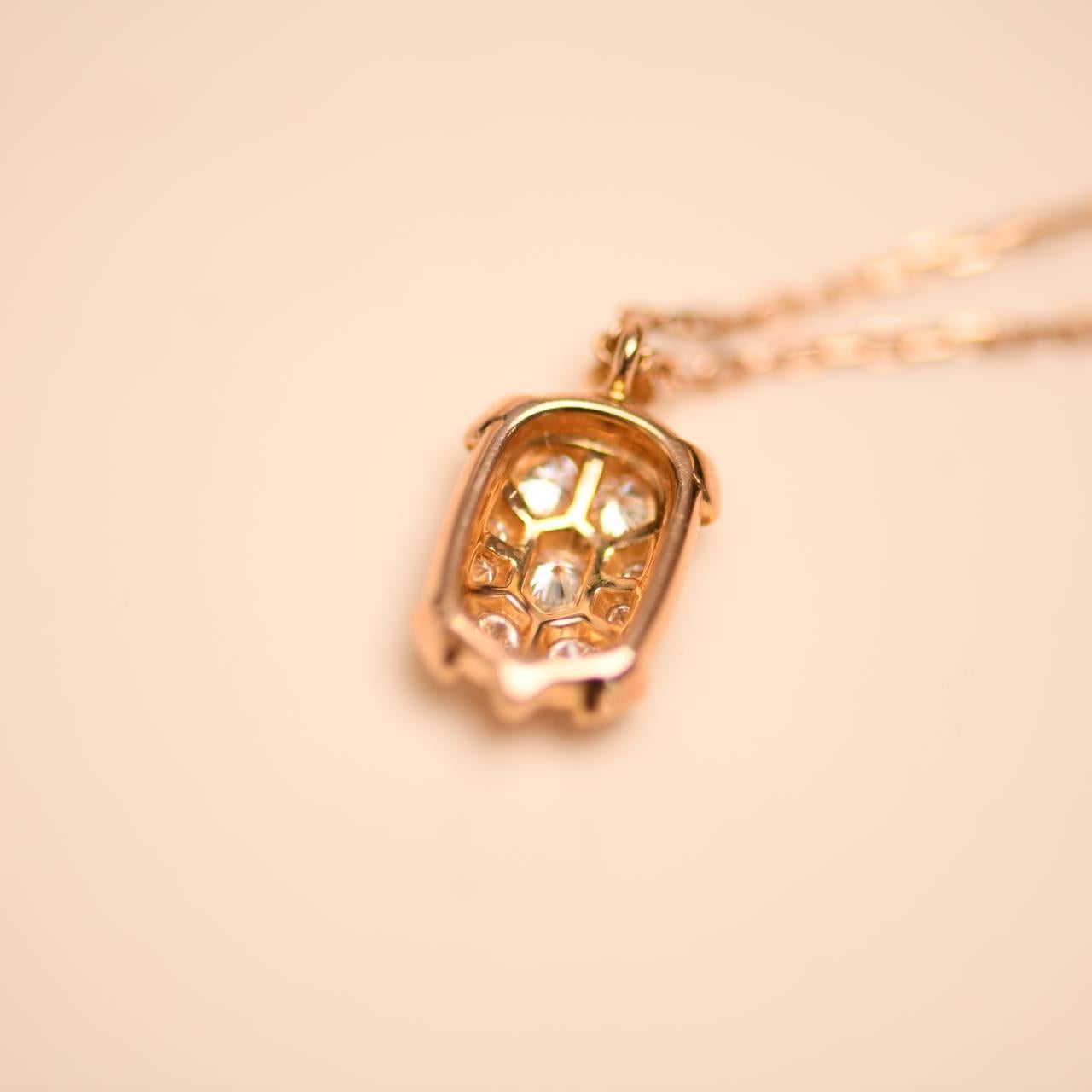 Cartier 18k Diamond Turtle Pendant 18K Rose Gold Necklace 3