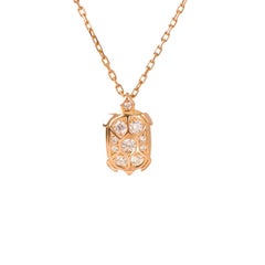 Cartier 18k Diamond Turtle Pendant 18K Rose Gold Necklace