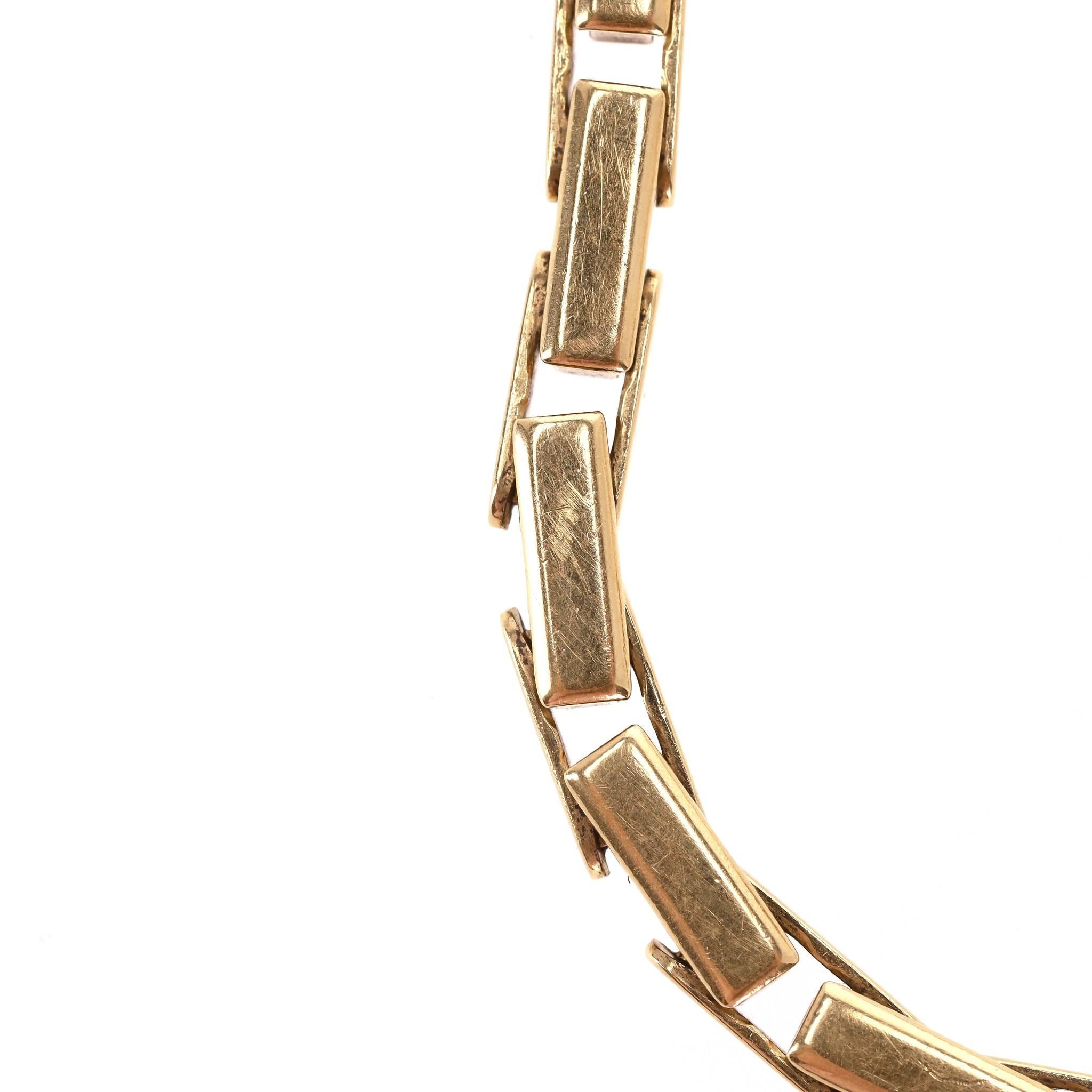Cartier 18k Gold Agrafe Bracelet With Cartier Logo Charm For Sale 6