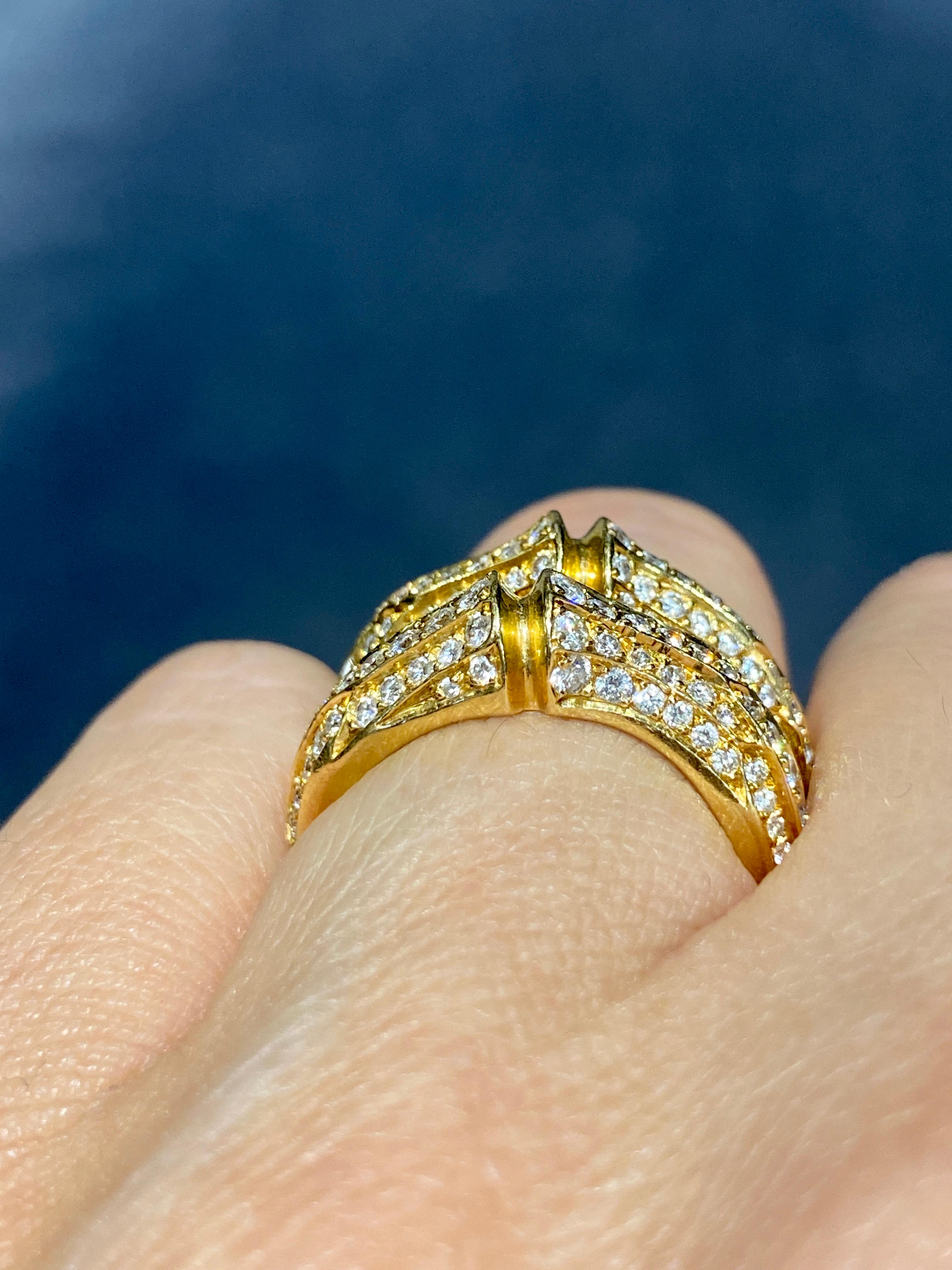 Cartier 18k gold and diamond bamboo ring 1