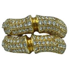 Cartier 18k gold and diamond bamboo ring