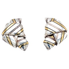 Cartier 18k Gold and Silver Earclips
