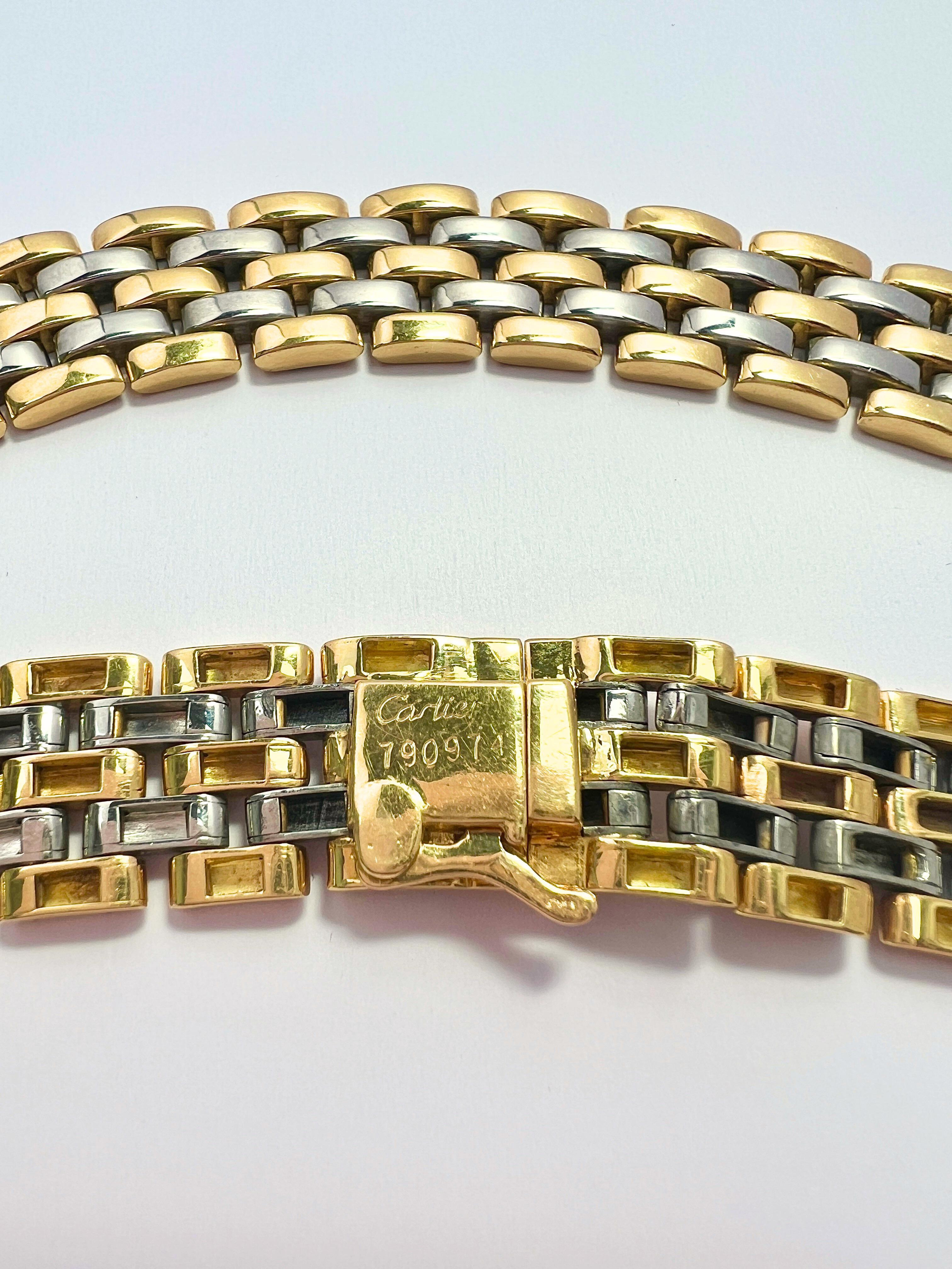 Collana a 5 fili in oro e acciaio Cartier 18k In condizioni ottime in vendita a New York, NY