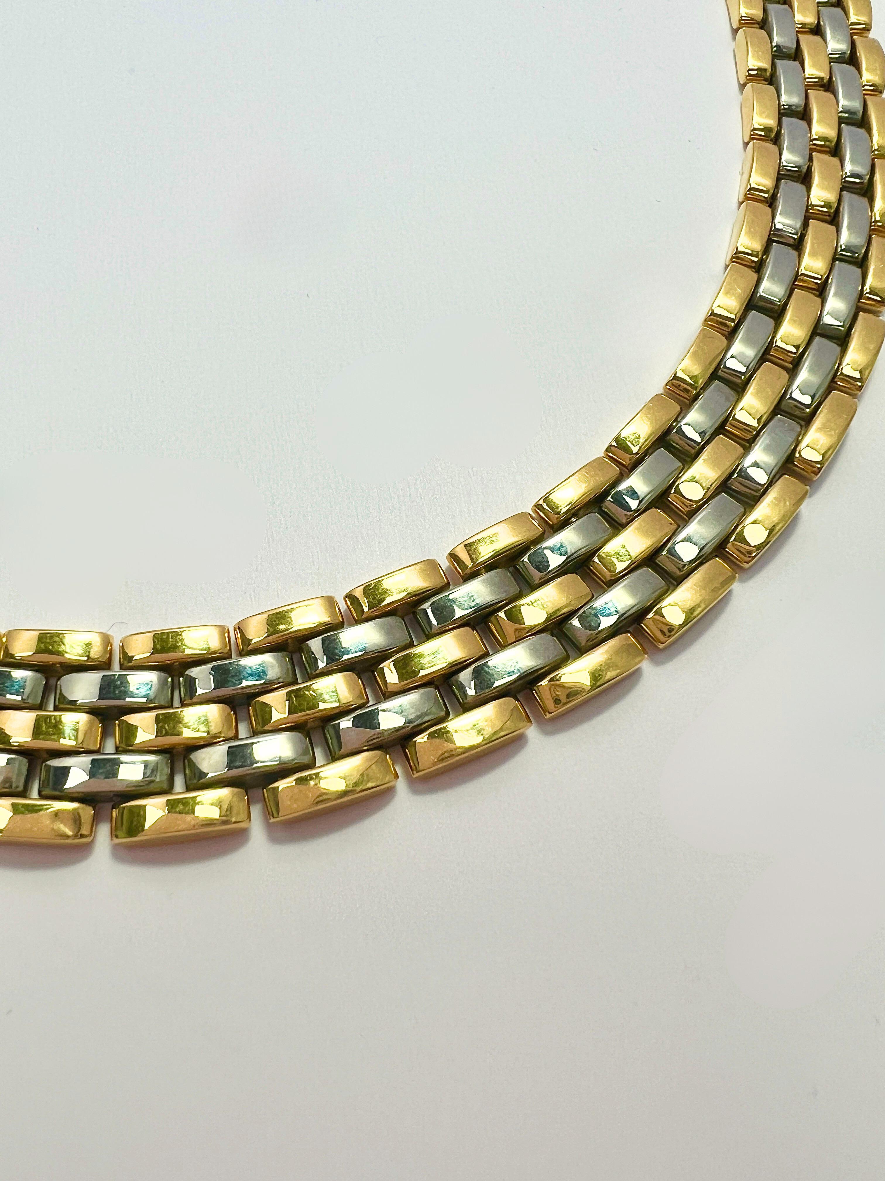 Donna Collana a 5 fili in oro e acciaio Cartier 18k in vendita