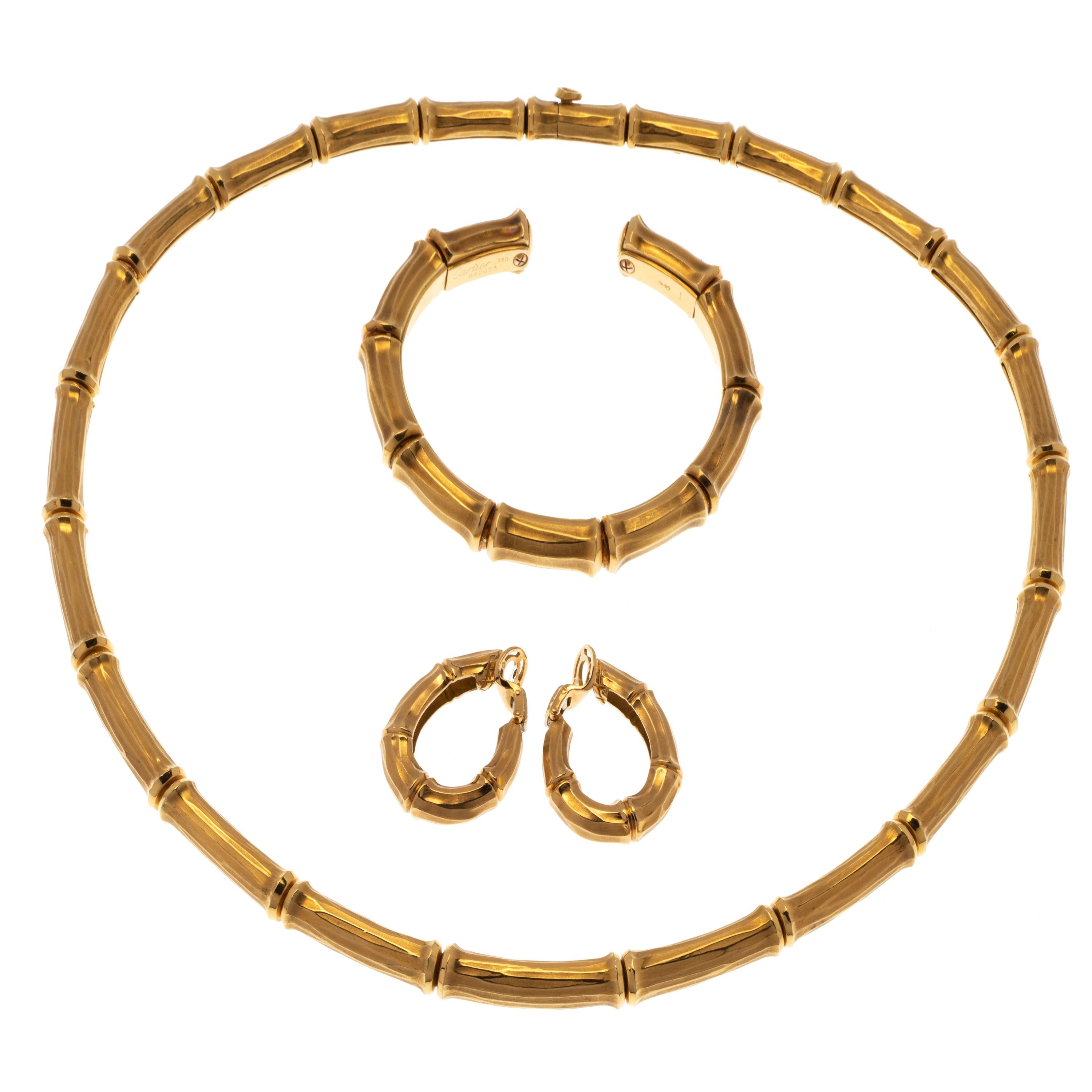 Cartier 18k Gold “Bamboo” Suite