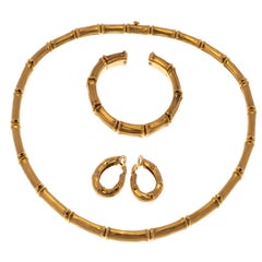 Retro Cartier 18k Gold “Bamboo” Suite