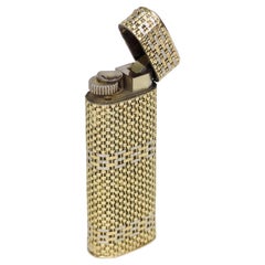 Vintage Cartier 18K Gold Basket Weave Lighter 