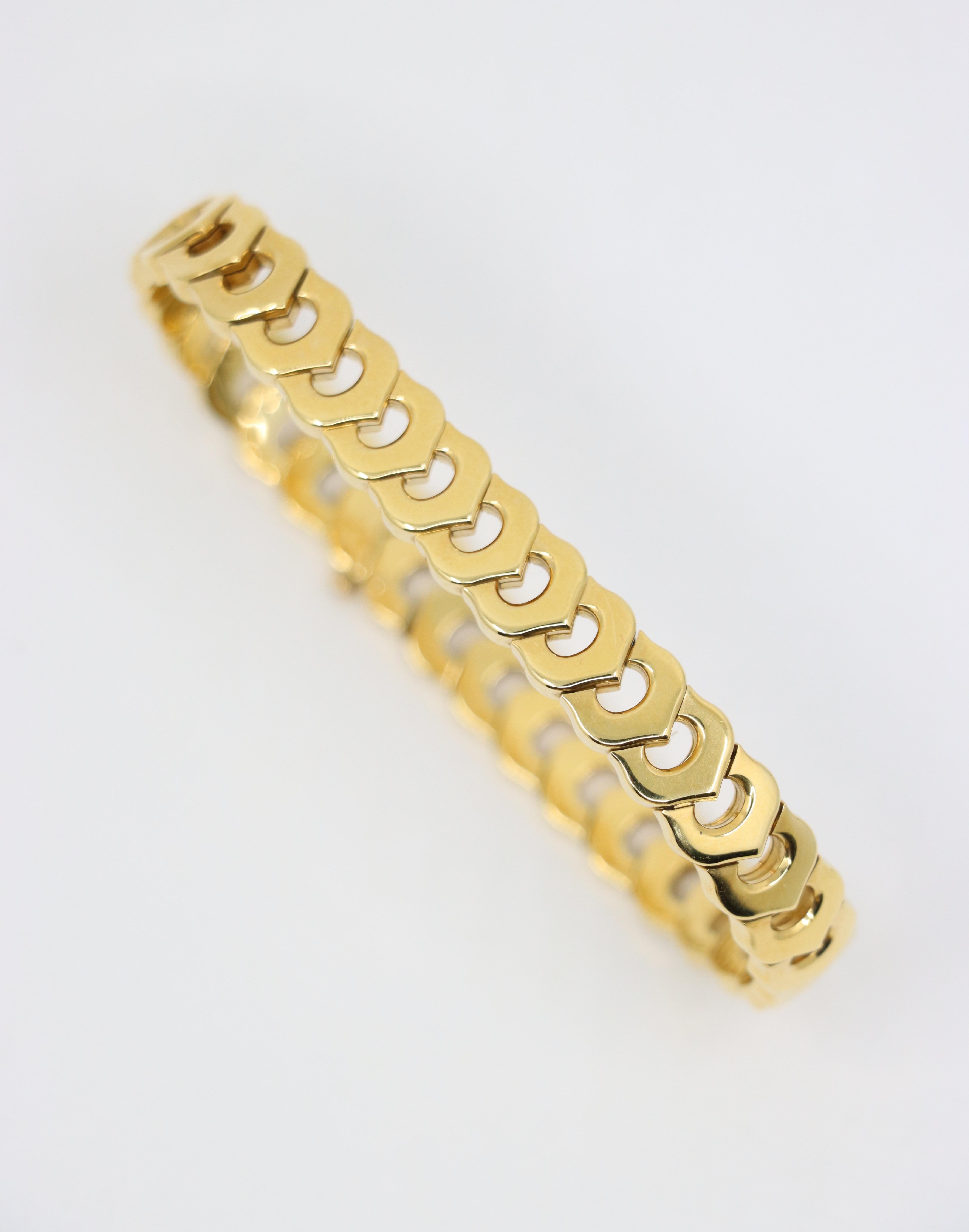 Cartier Bracelet à maillons C De Cartier en or 18 carats Bon état - En vente à Flushing, NY