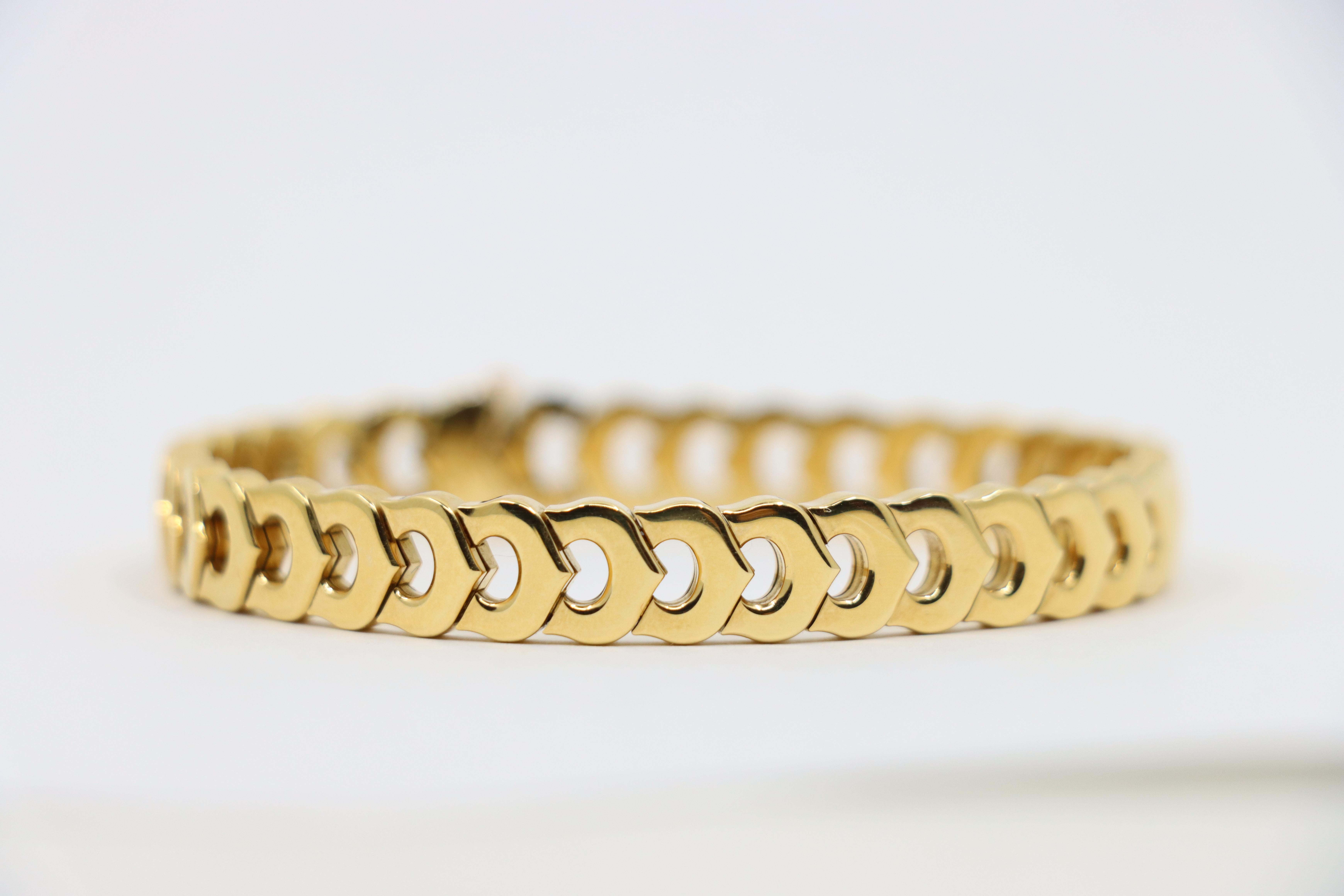 Cartier Bracelet à maillons C De Cartier en or 18 carats en vente 4