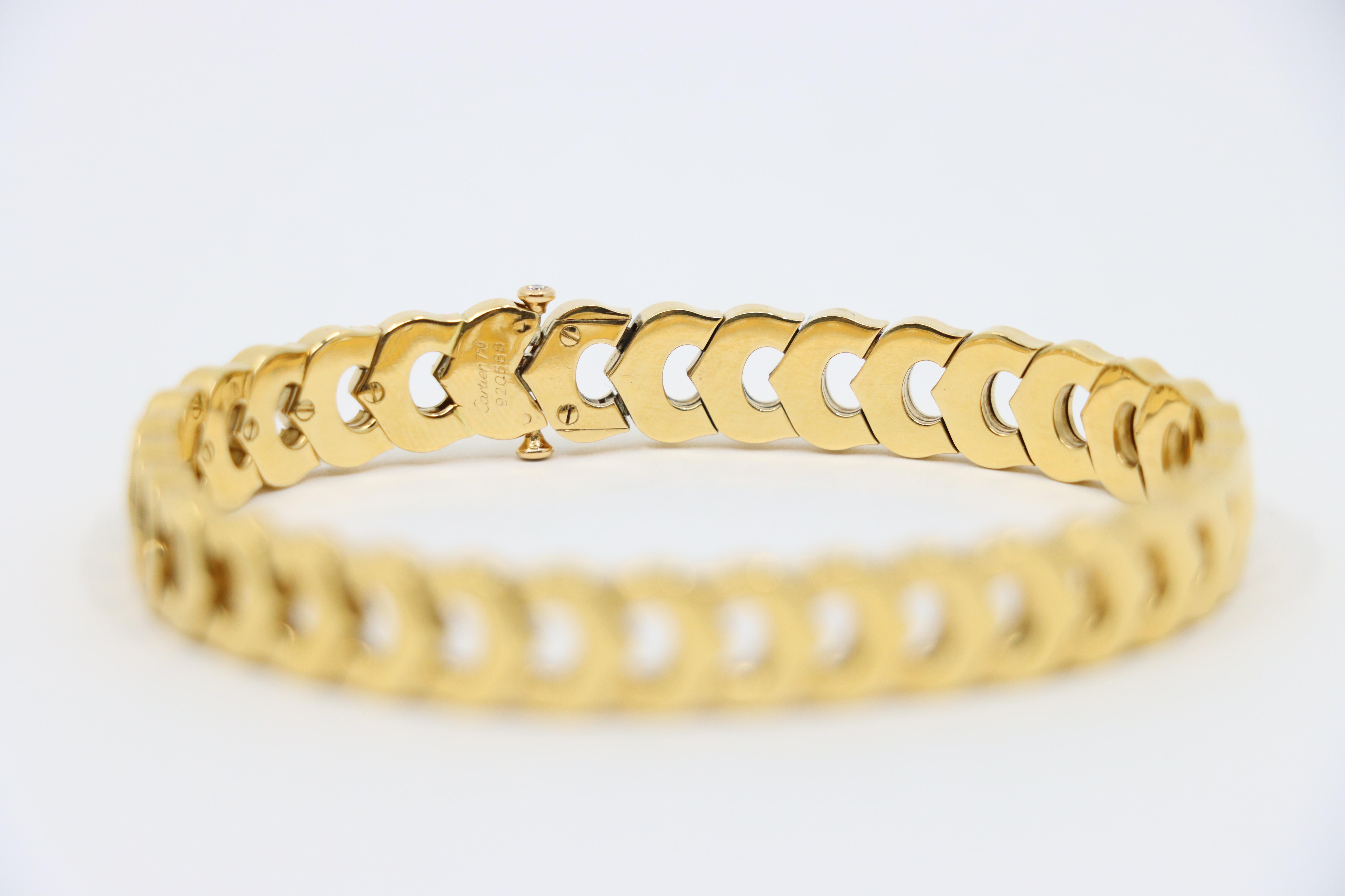 Cartier Bracelet à maillons C De Cartier en or 18 carats en vente 5