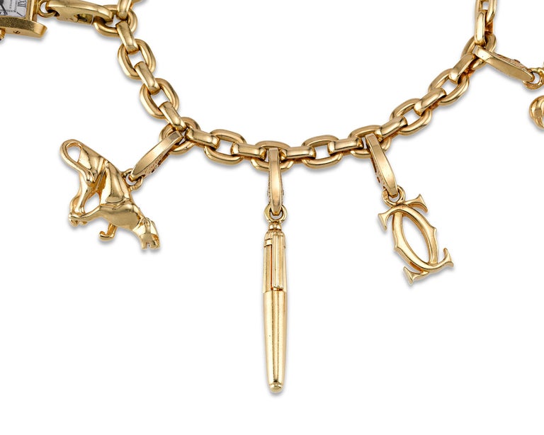 Cartier 18 Karat Gold Charm Bracelet at 1stDibs | cartier charms ...