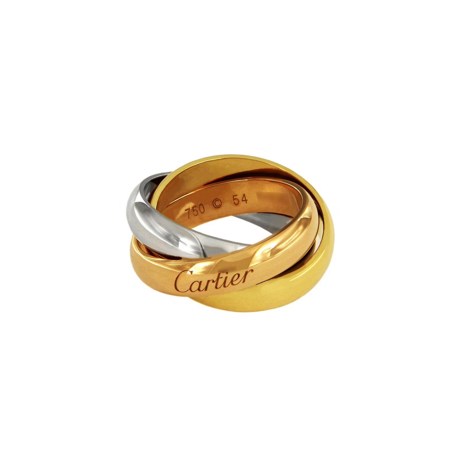 Cartier 18 Karat Gold Classic Trinity Large Ring In Excellent Condition In New York, NY