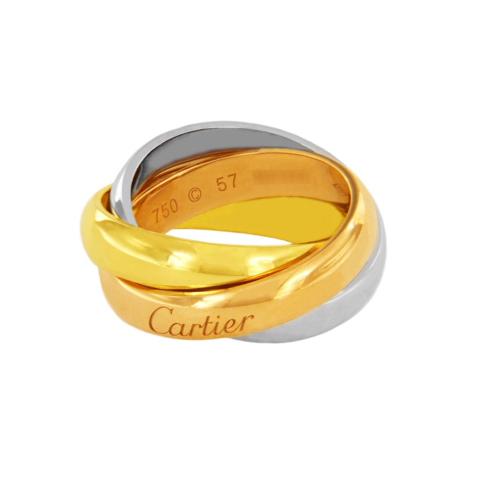 Cartier 18 Karat Gold Classic Trinity Large Ring In Excellent Condition In New York, NY