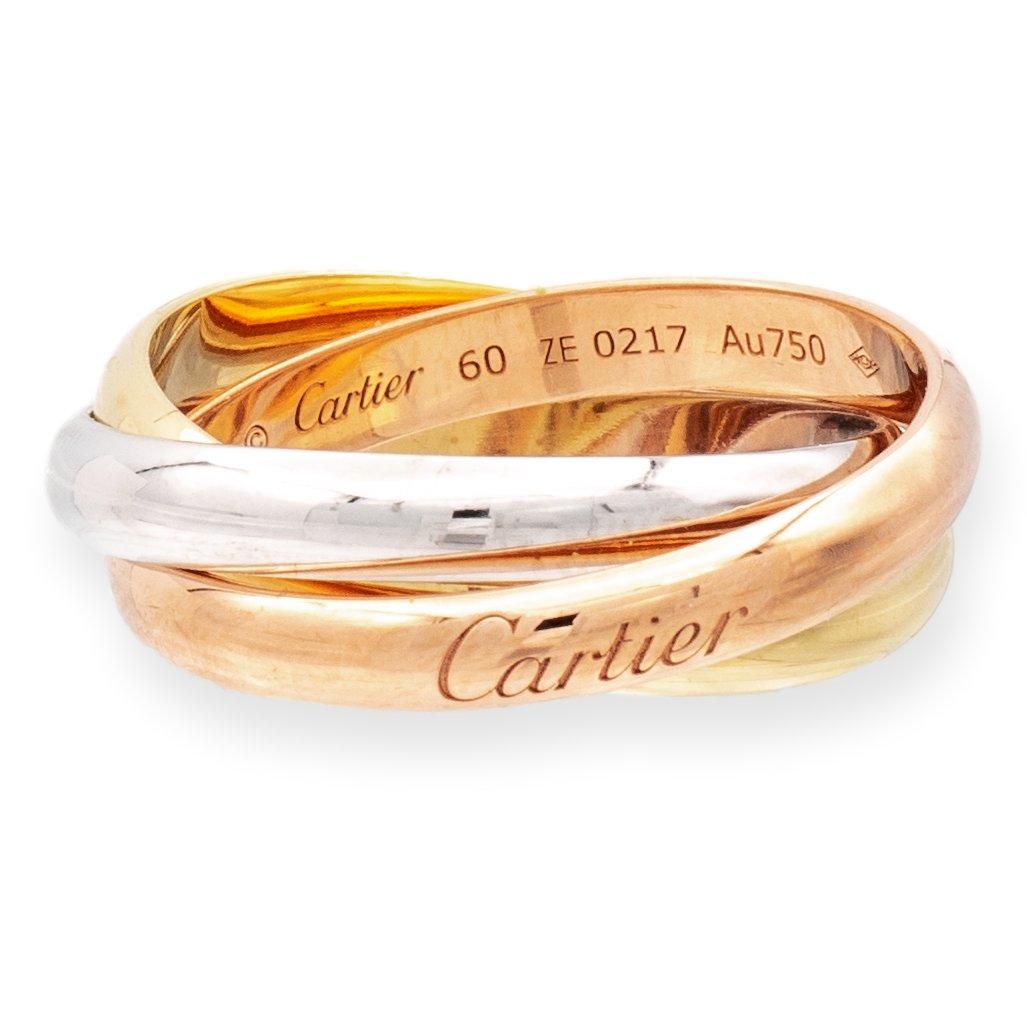 Contemporary Cartier 18k Gold Classic Trinity Rolling Band Ring