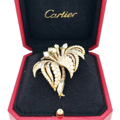 Cartier, 18K Gold Diamond Flower Brooch
