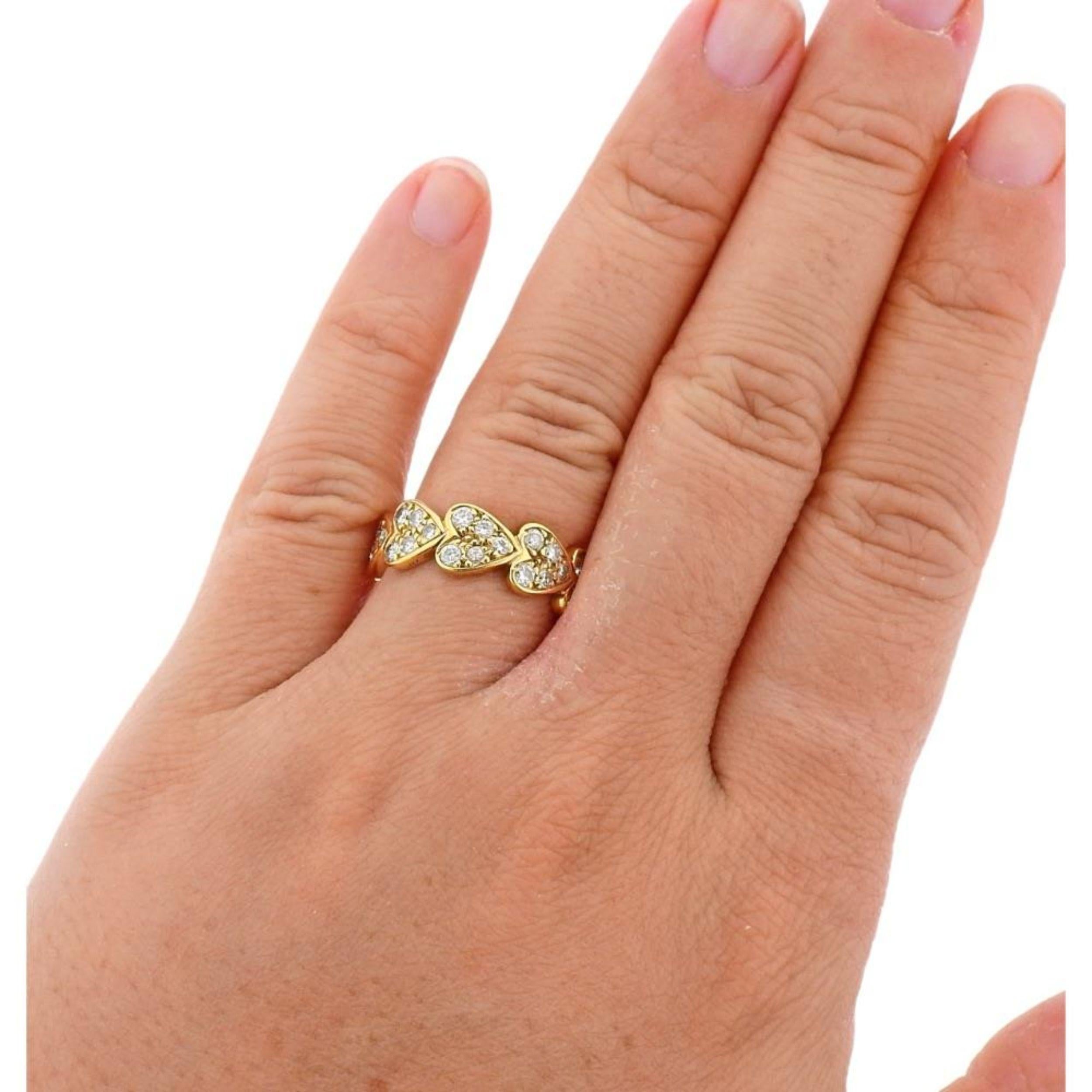Taille brillant Bague à cœur en or 18K de Cartier 51 en vente