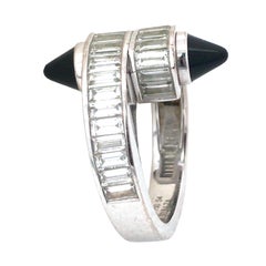 Cartier, 18K Gold Diamond Onyx 'Menotte' Crossover Ring