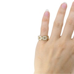 Cartier 18k Gold Diamant Triple Row Maillon Panthere Ring