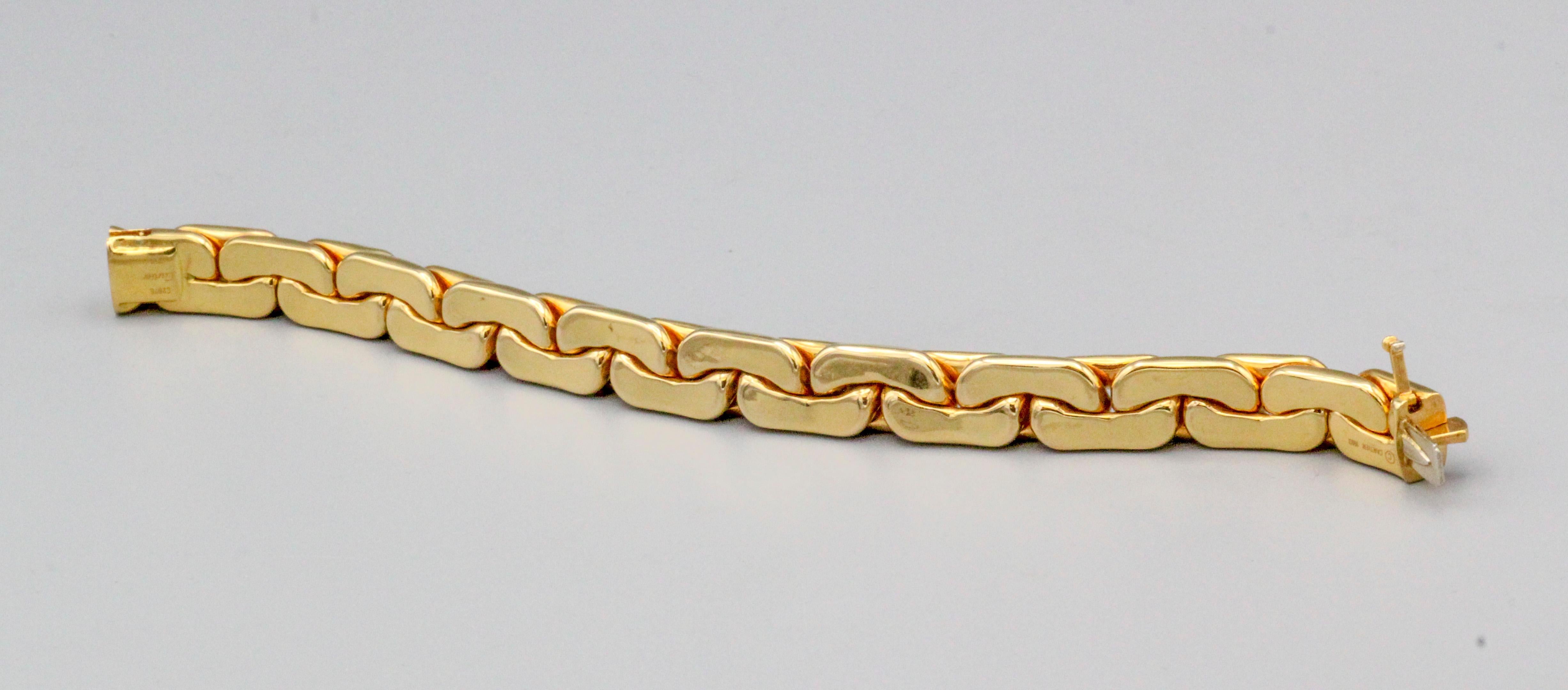 Cartier 18k Gold länglicher Kandare Link Armband für Damen oder Herren