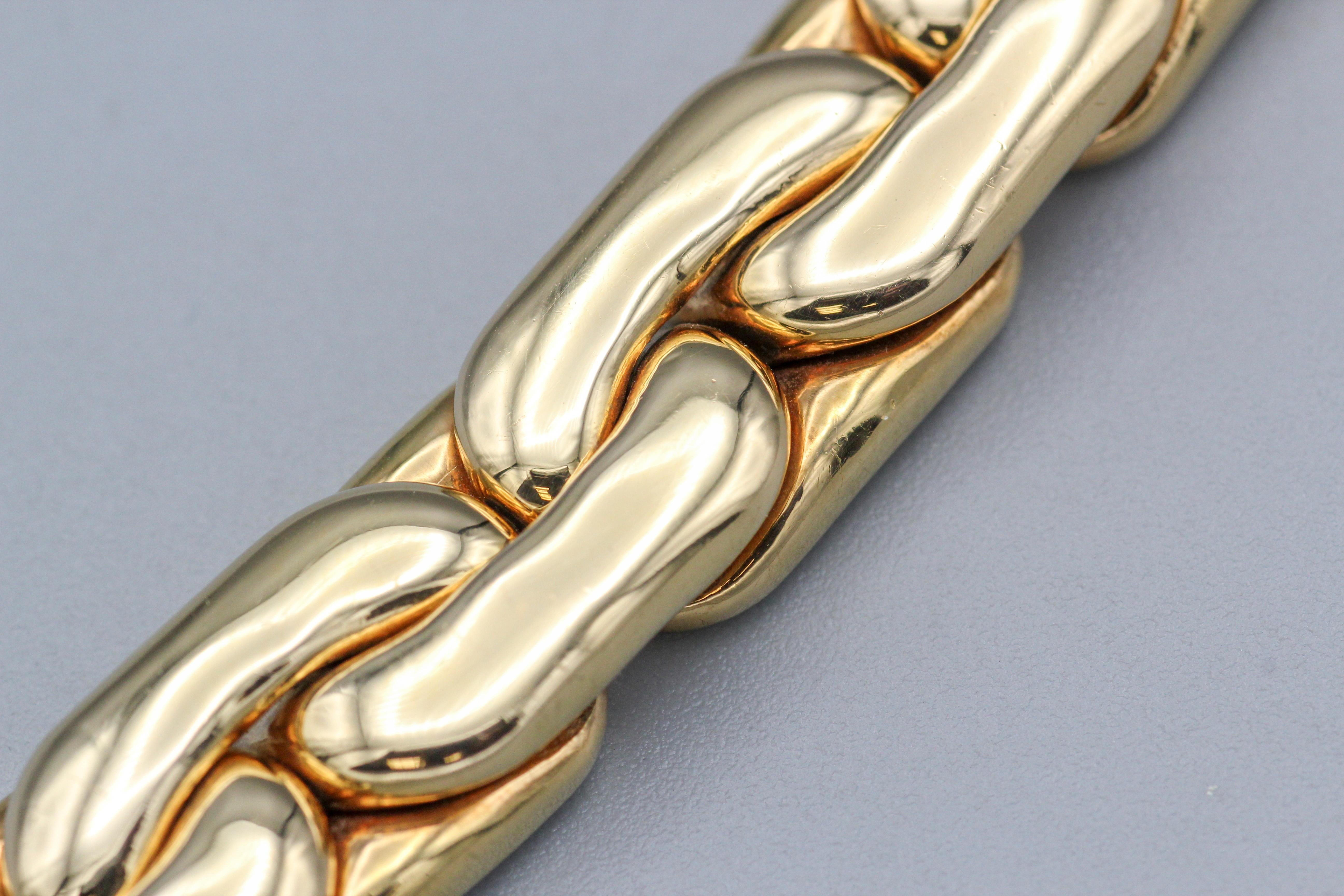 Cartier 18k Gold Elongated Curb Link Bracelet For Sale 2