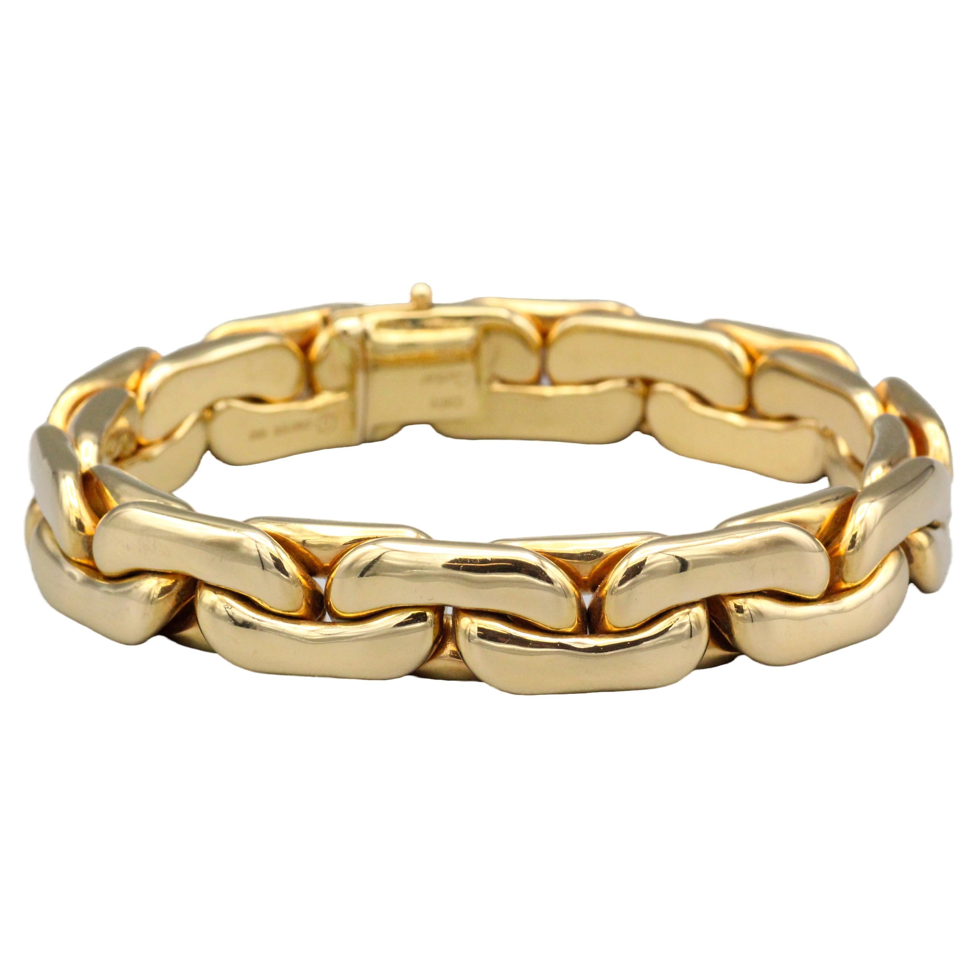 Cartier 18k Gold Elongated Curb Link Bracelet For Sale