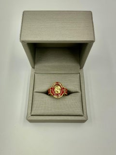 Cartier 18K Gold Enamel Cigar Band Ring, Vintage 1970's