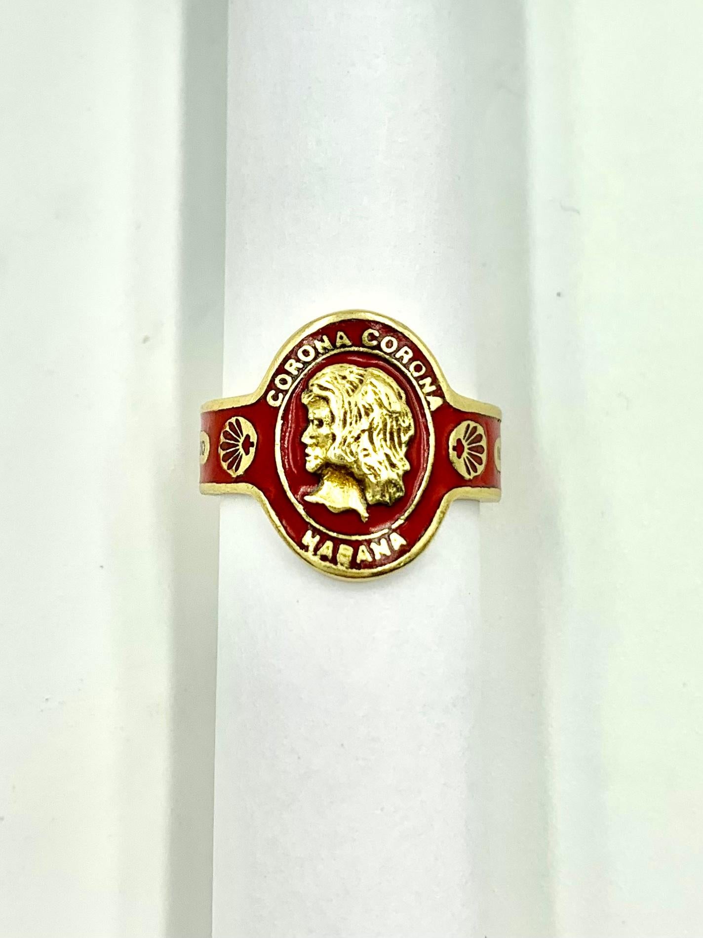 Cartier 18K Gold Enamel Cigar Band Ring, Vintage 1970's 2
