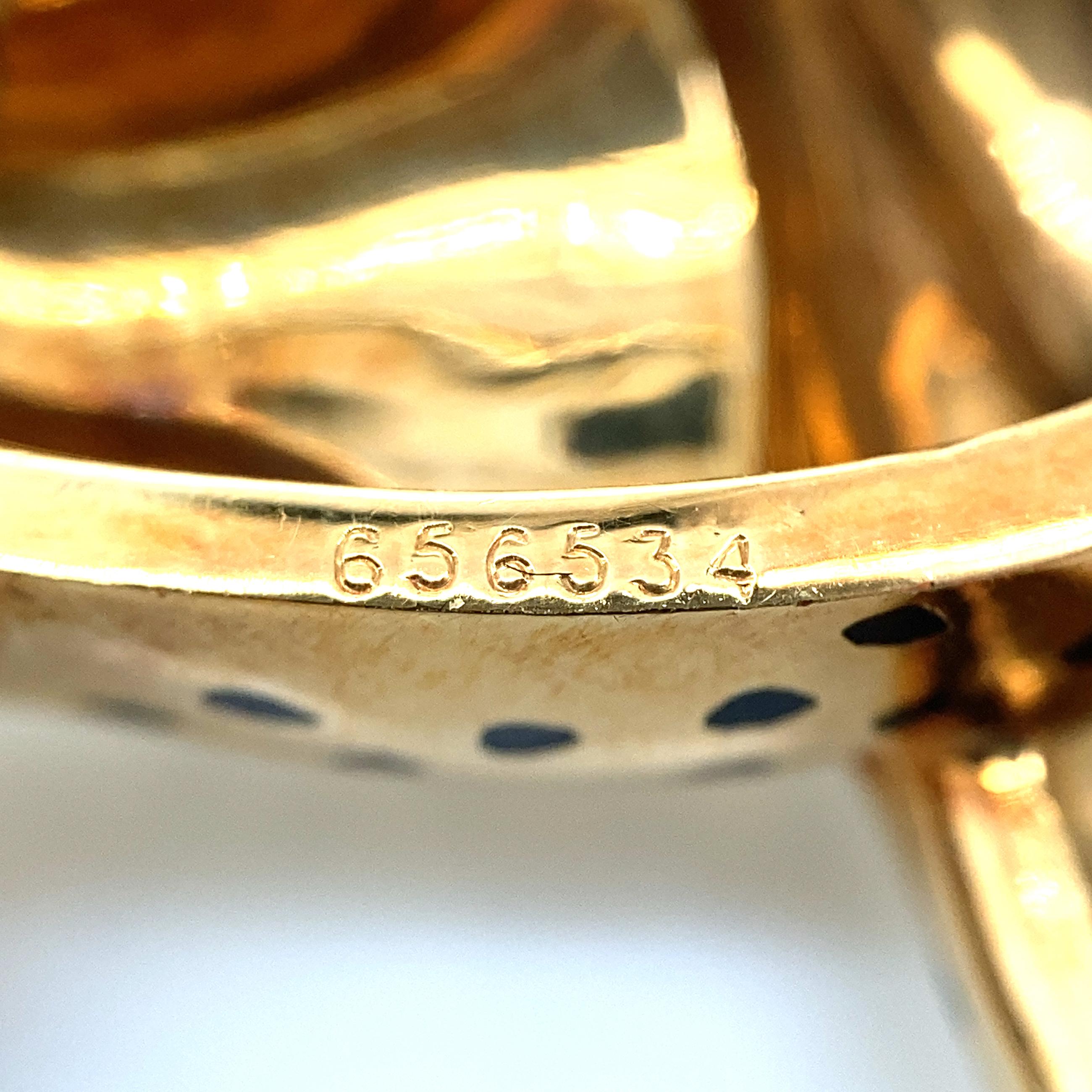 Women's or Men's Cartier, 18K Gold Enamel Emerald Panther Brooch